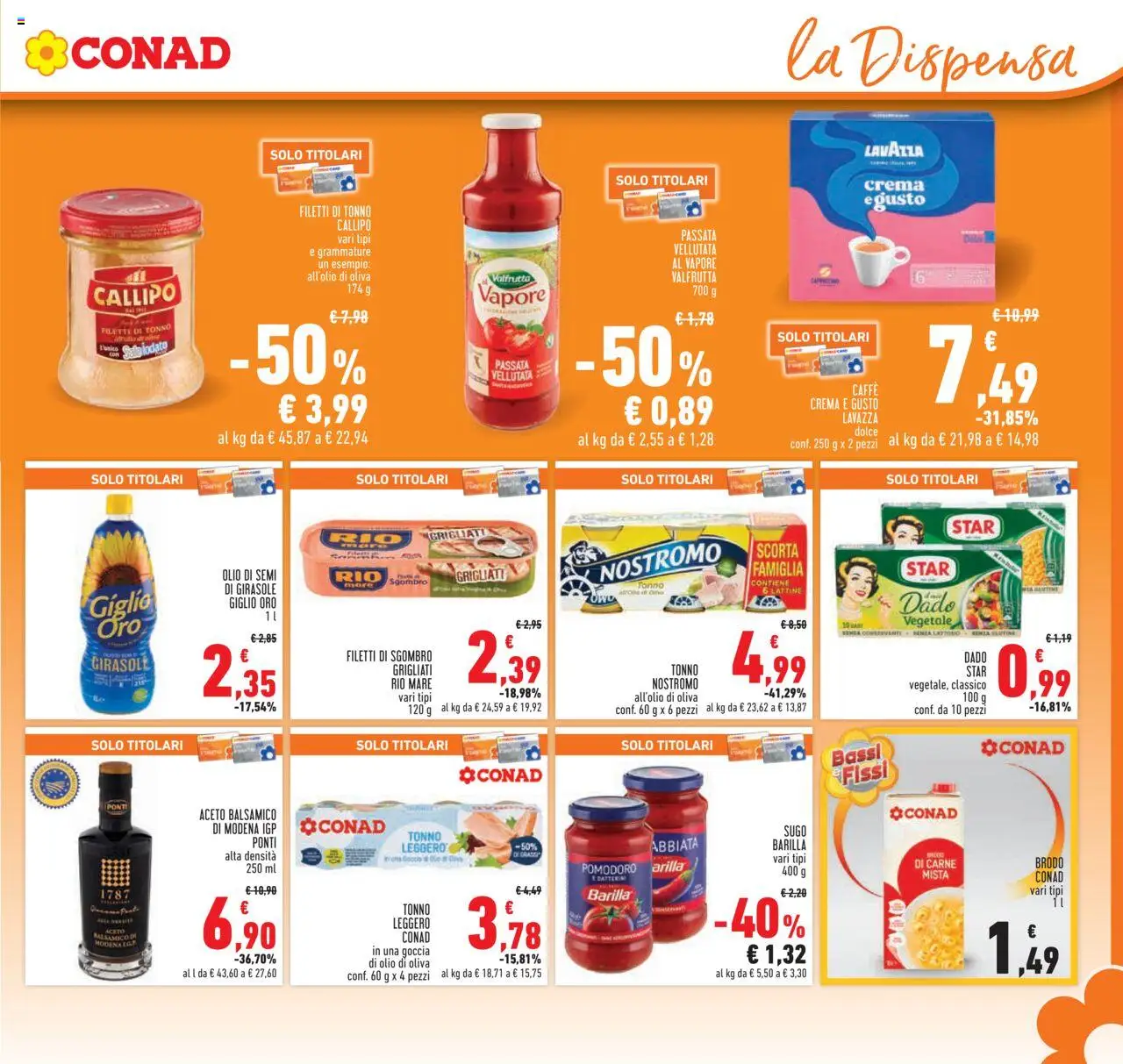 Volantino Conad del 23.10.2025 | Pagina: 15 | Prodotti: Pomodoro, Pasta, Sgombro, Olio di semi di girasole