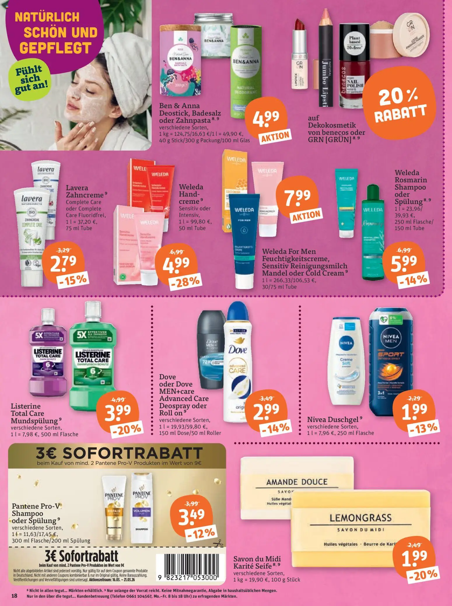Tegut Prospekt 	 – gültig ab 16.03.2026 | Seite: 20 | Produkte: Creme, Duschgel, Deospray, Uhr