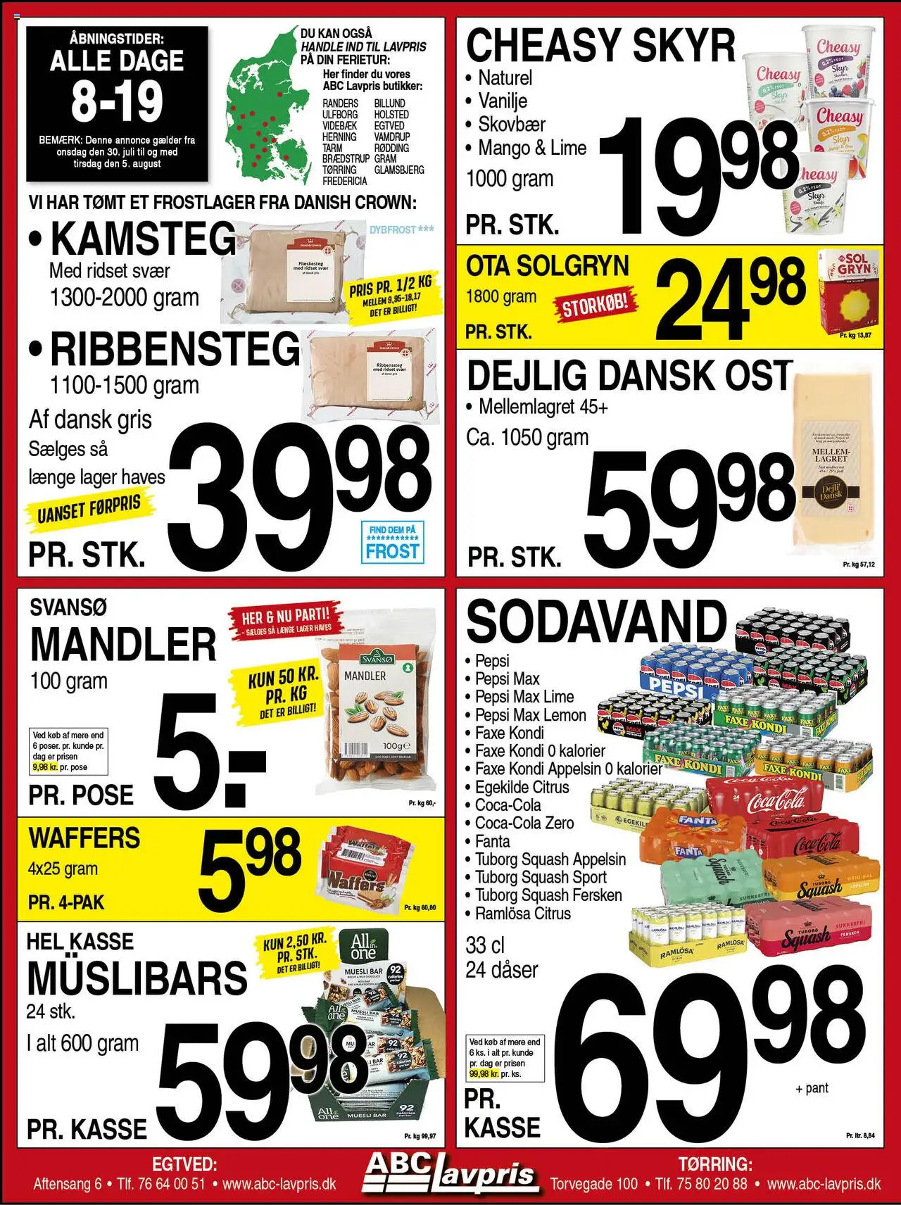 Abc Lavpris Tilbudsavis gyldig fra 30.07.2025 | Side: 1 | Produkter: Squash, Vanilje, Pepsi Max, Tuborg Squash
