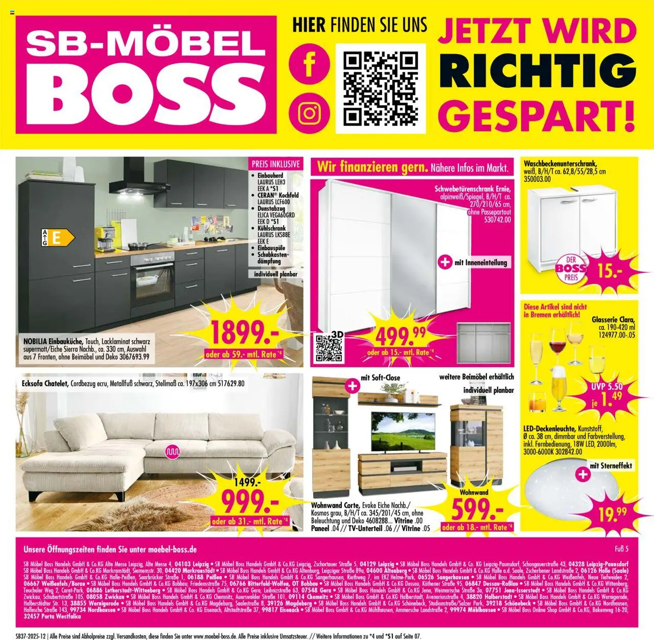 SB Möbel Boss Prospekt Chemnitz	 – gültig ab 06.09.2025 | Seite: 7 | Produkte: Ecksofa, Vitrine, Schwebetürenschrank, Dunstabzug