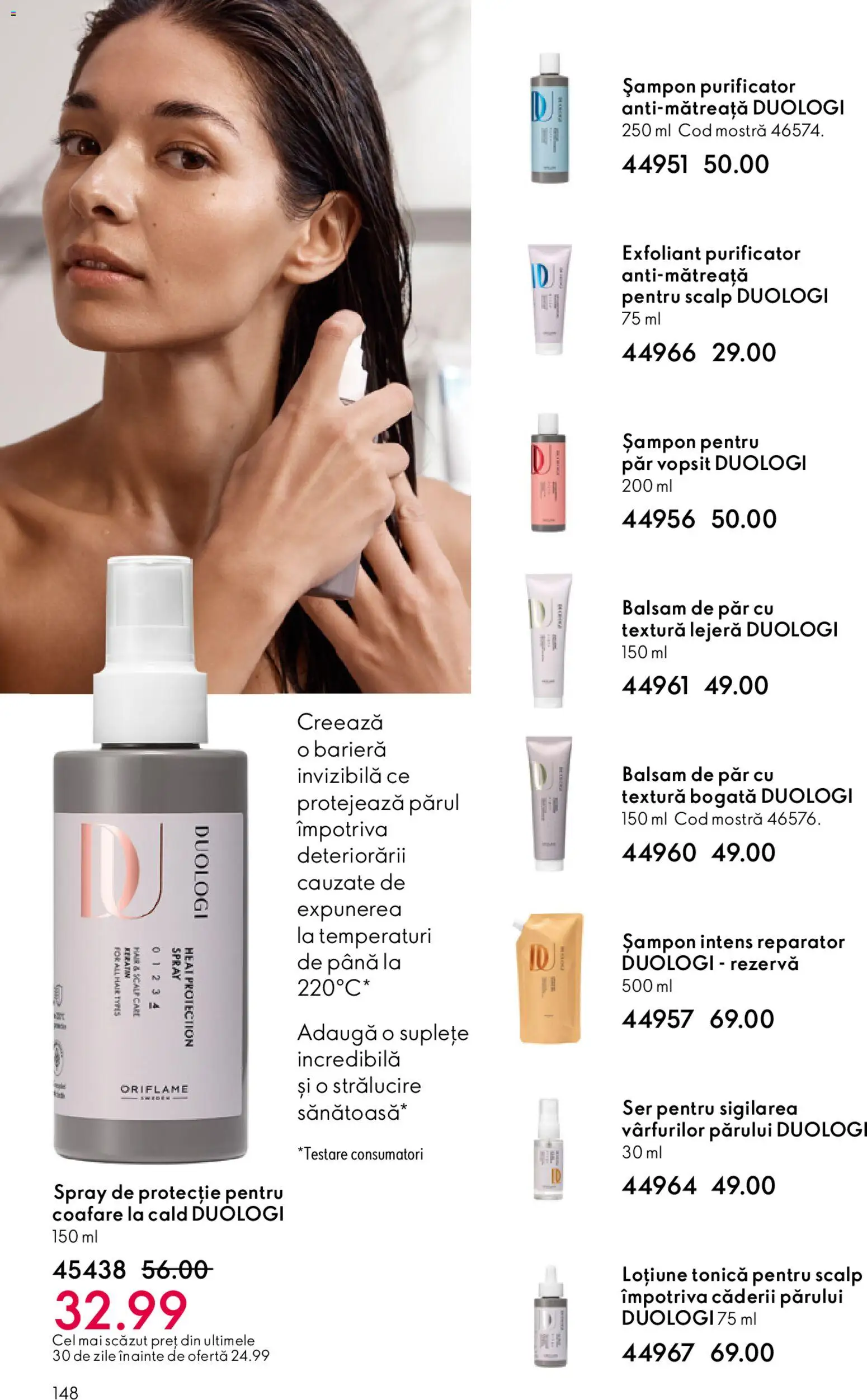 Noul catalog Oriflame – valabil de la 03.12.2025 | Pagină: 148 | Produse: Loțiune tonică, Exfoliant, Șampon, Balsam