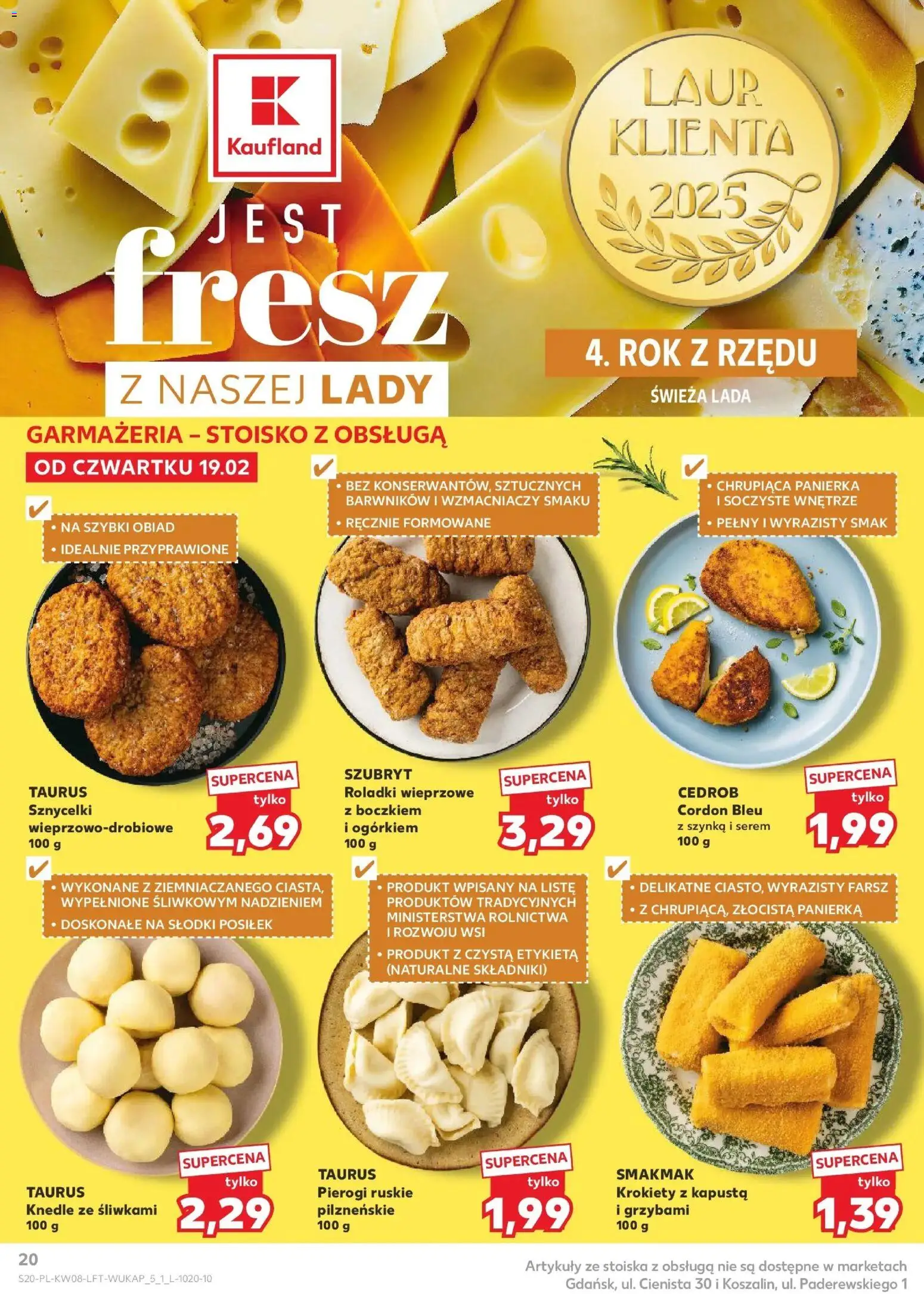 Kaufland Polsko leták od 19.02.2026 | Strana: 20 | Produkty: Cordon Bleu, Kapusta