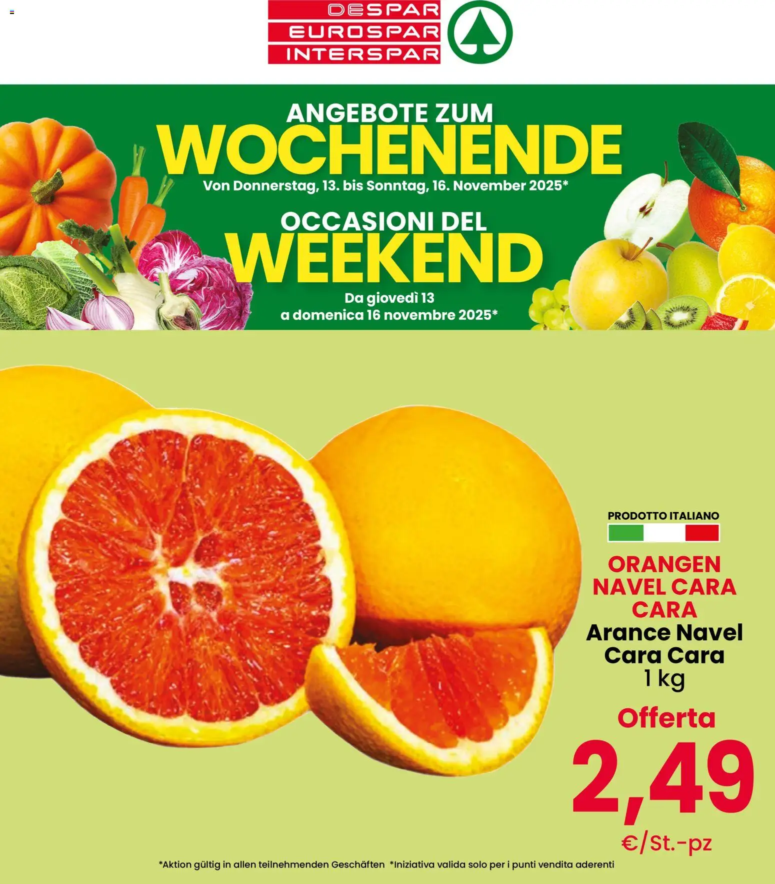 Volantino Despar del 13.11.2025 | Pagina: 1 | Prodotti: Arance