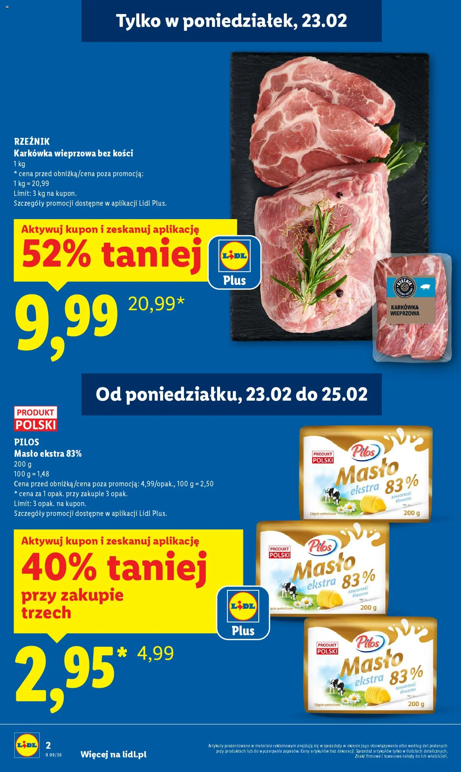 Lidl Polsko leták od 23.02.2026 | Strana: 2 | Produkty: Máslo