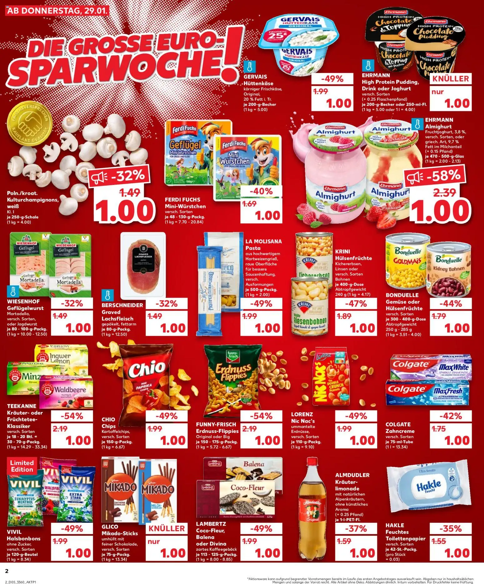 Kaufland prospekt Berlin	 – gültig ab 29.01.2026 | Seite: 2 | Produkte: Ehrmann almighurt, Joghurt, Gemüse, Hüttenkäse