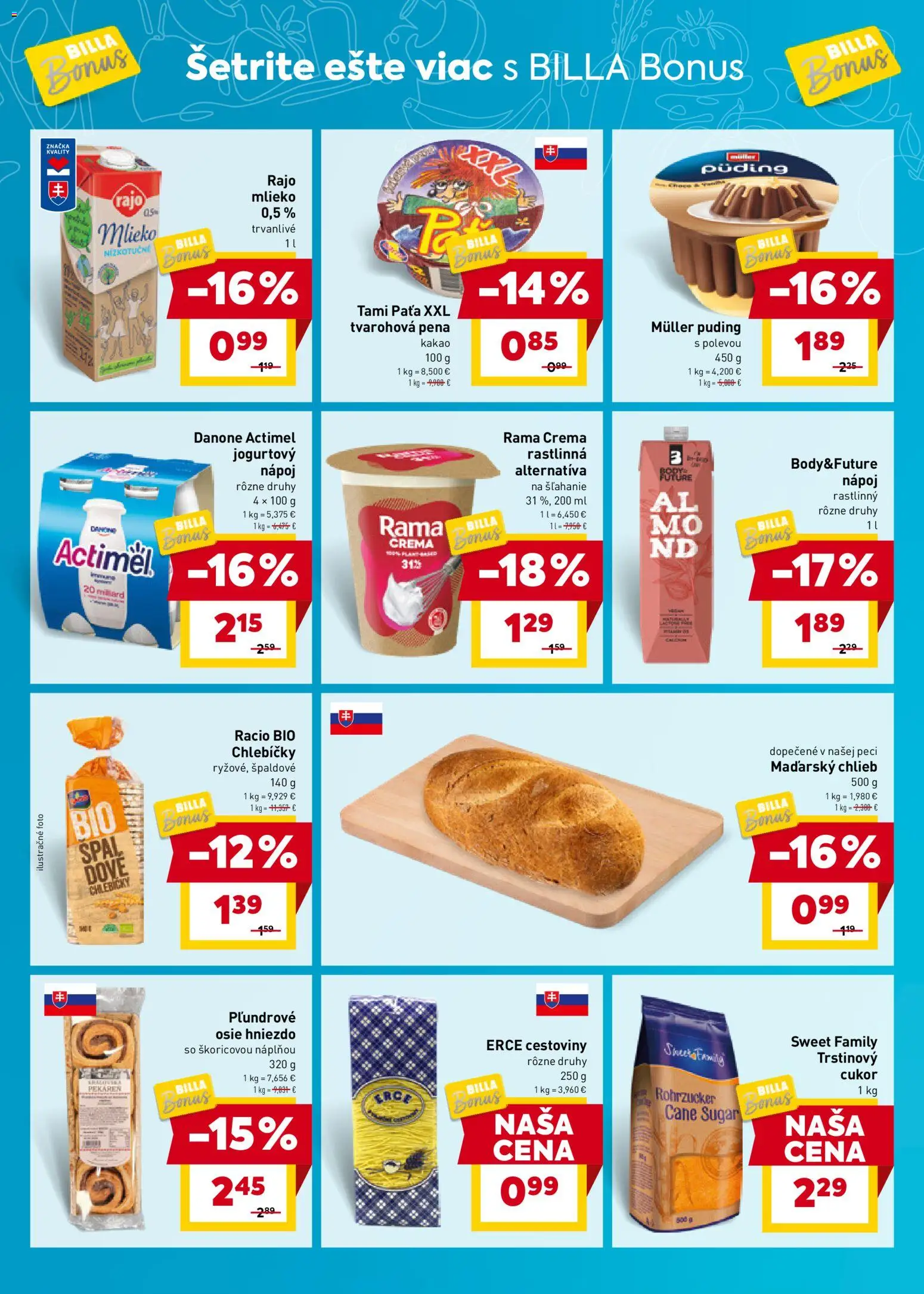 Nové Billa akcie – leták je platný od 28.01.2026 | Strana: 4 | Produkty: Pekáreň, Mlieko, Actimel, Kakao