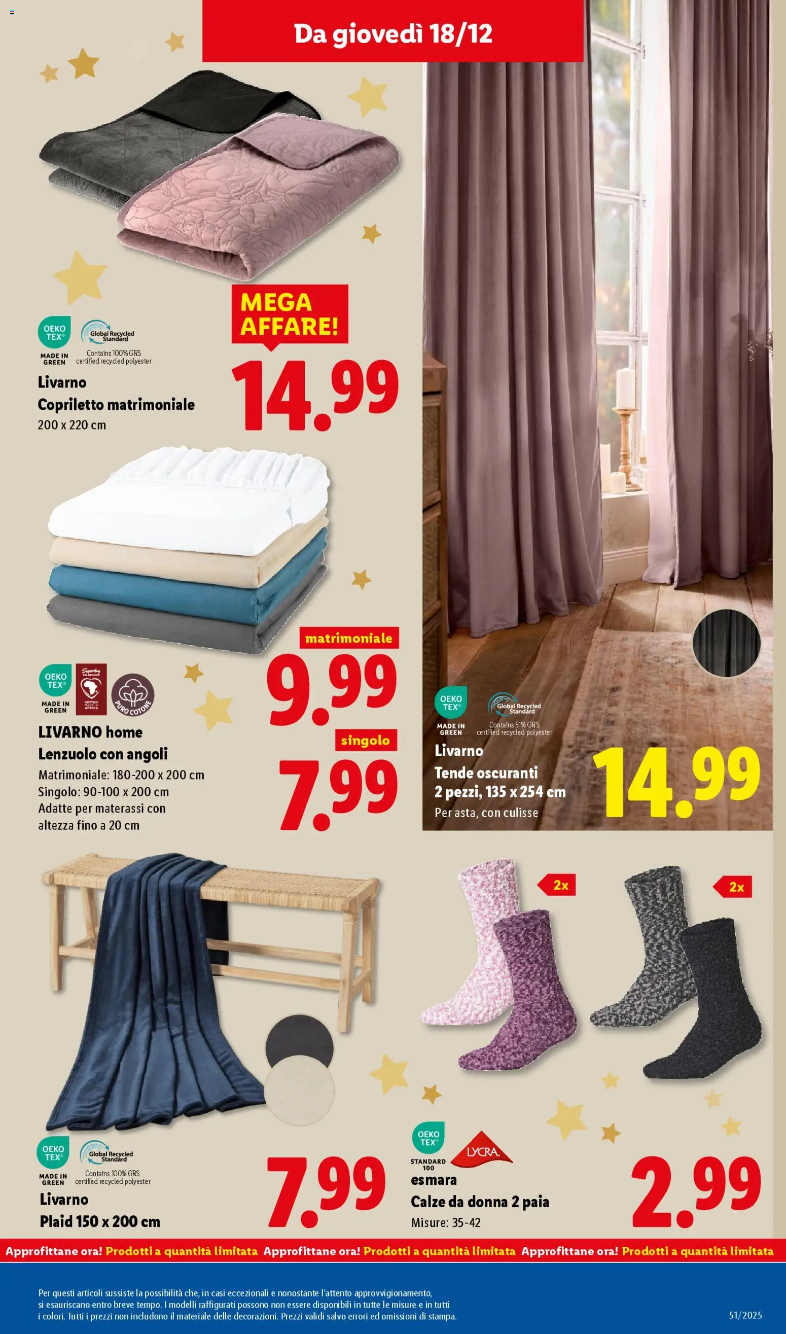 Volantino Lidl del 15.12.2025 | Pagina: 51 | Prodotti: Plaid, Copriletto