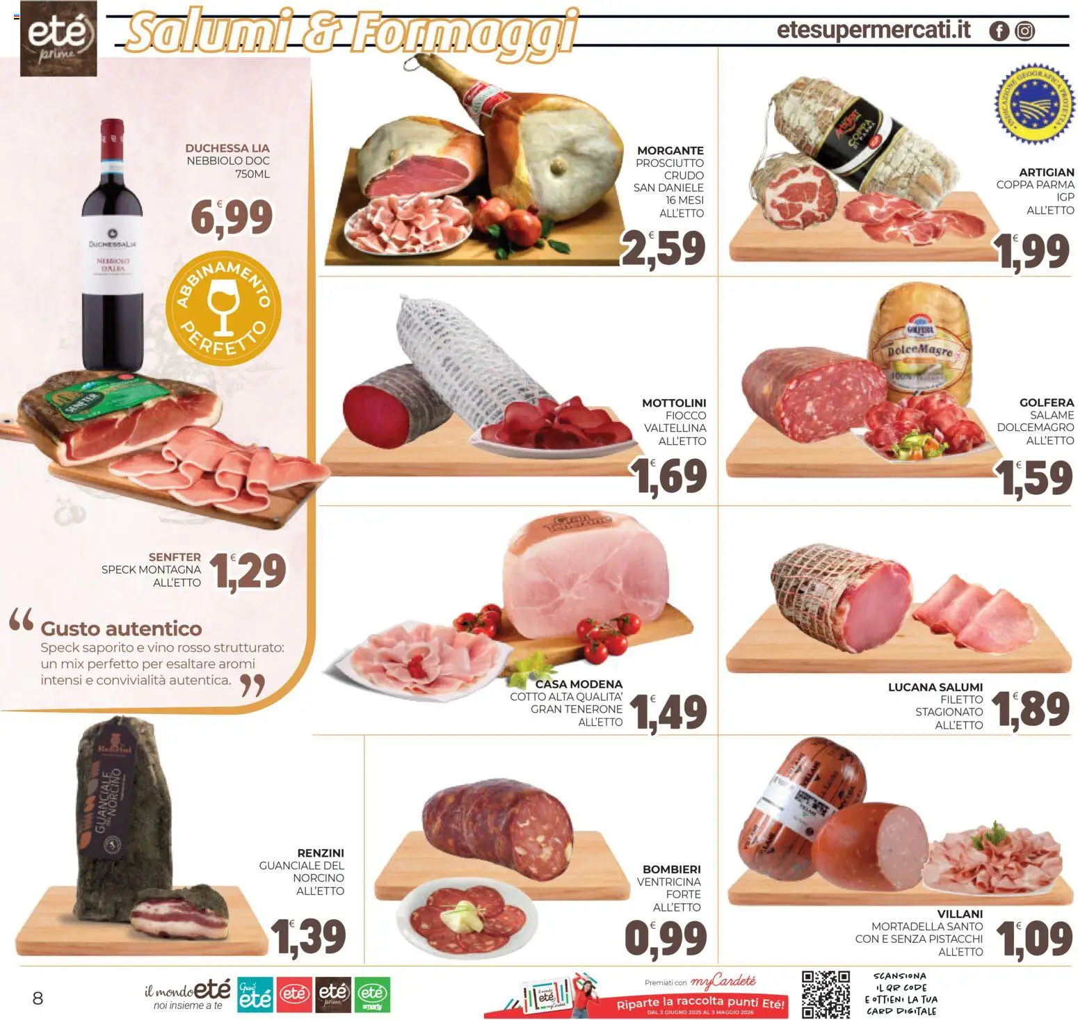 Volantino Eté del 27.02.2026 | Pagina: 8 | Prodotti: Speck, Tè, Pistacchi, Vino rosso