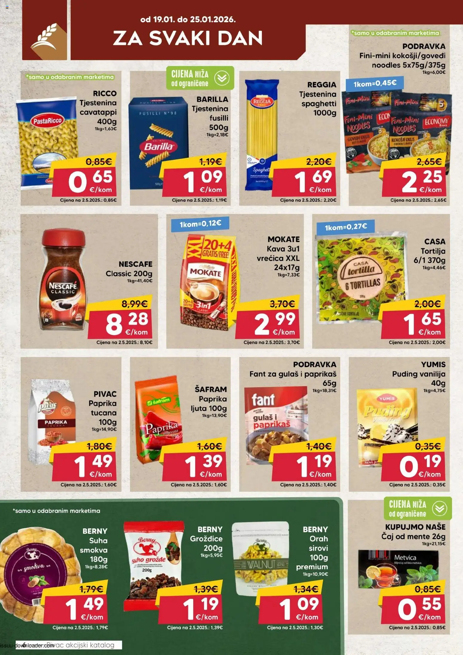 Pivac katalog | vrijedi od 19.01.2026 | Stranica: 6 | Proizvodi: Puding, Podravka, Barilla, Tortilje