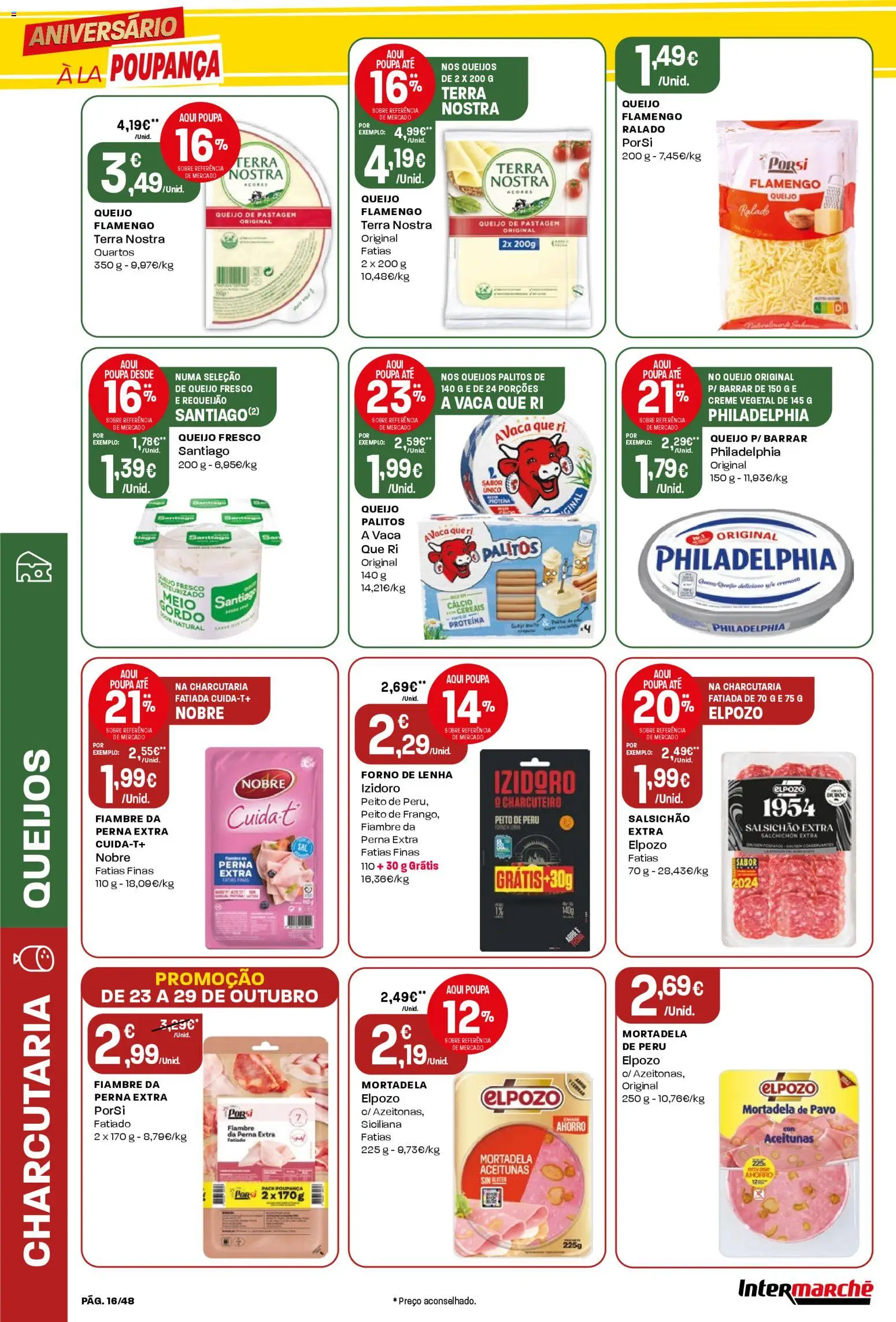 Intermarché folheto │ válido de 23.10.2025 | Página: 16 | Produtos: Forno, Queijo, Cereais, Proteina