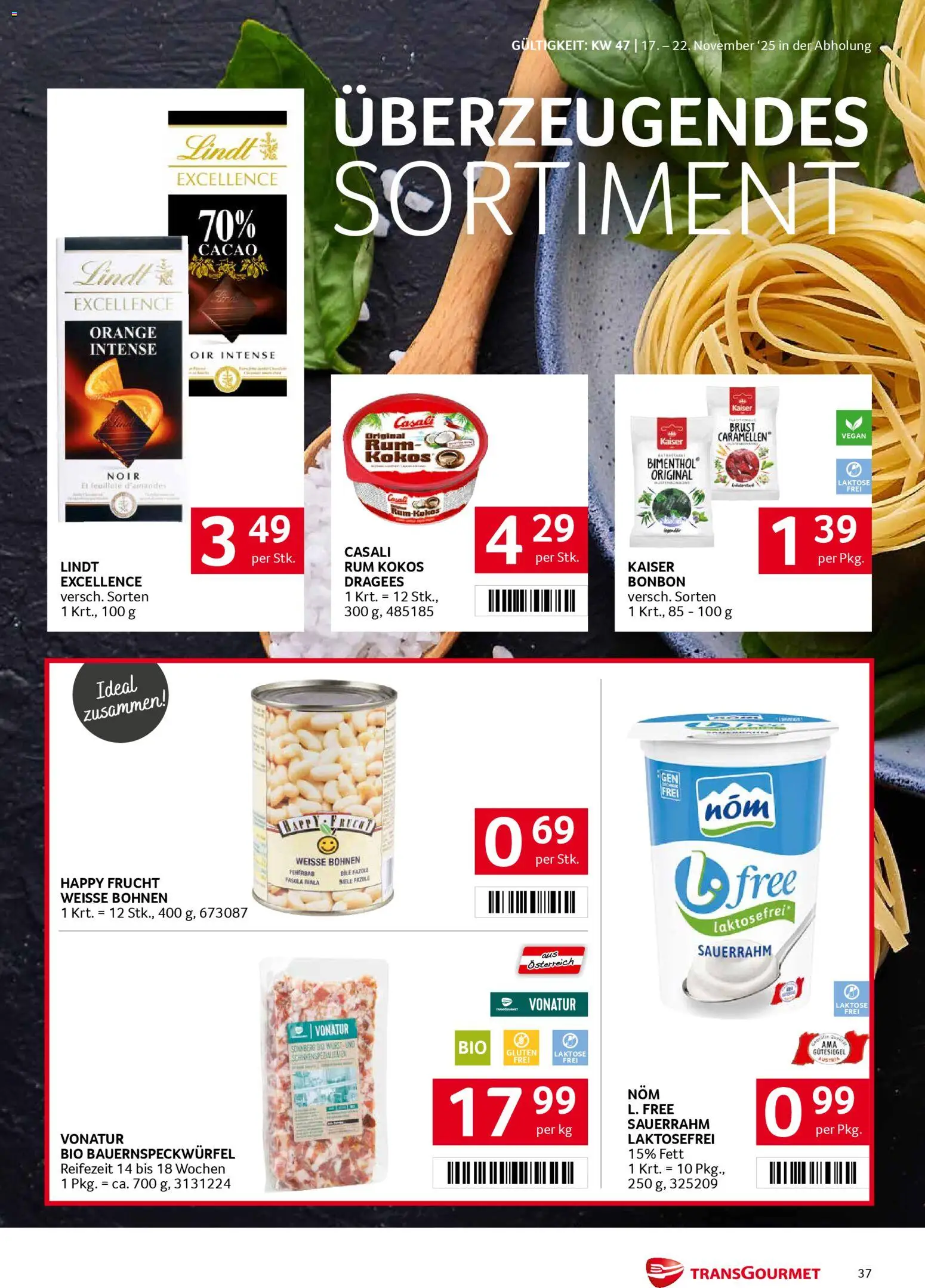 Transgourmet Flugblatt gültig ab 17.11.2025 | Seite: 37 | Produkte: Wurst, Sauerrahm