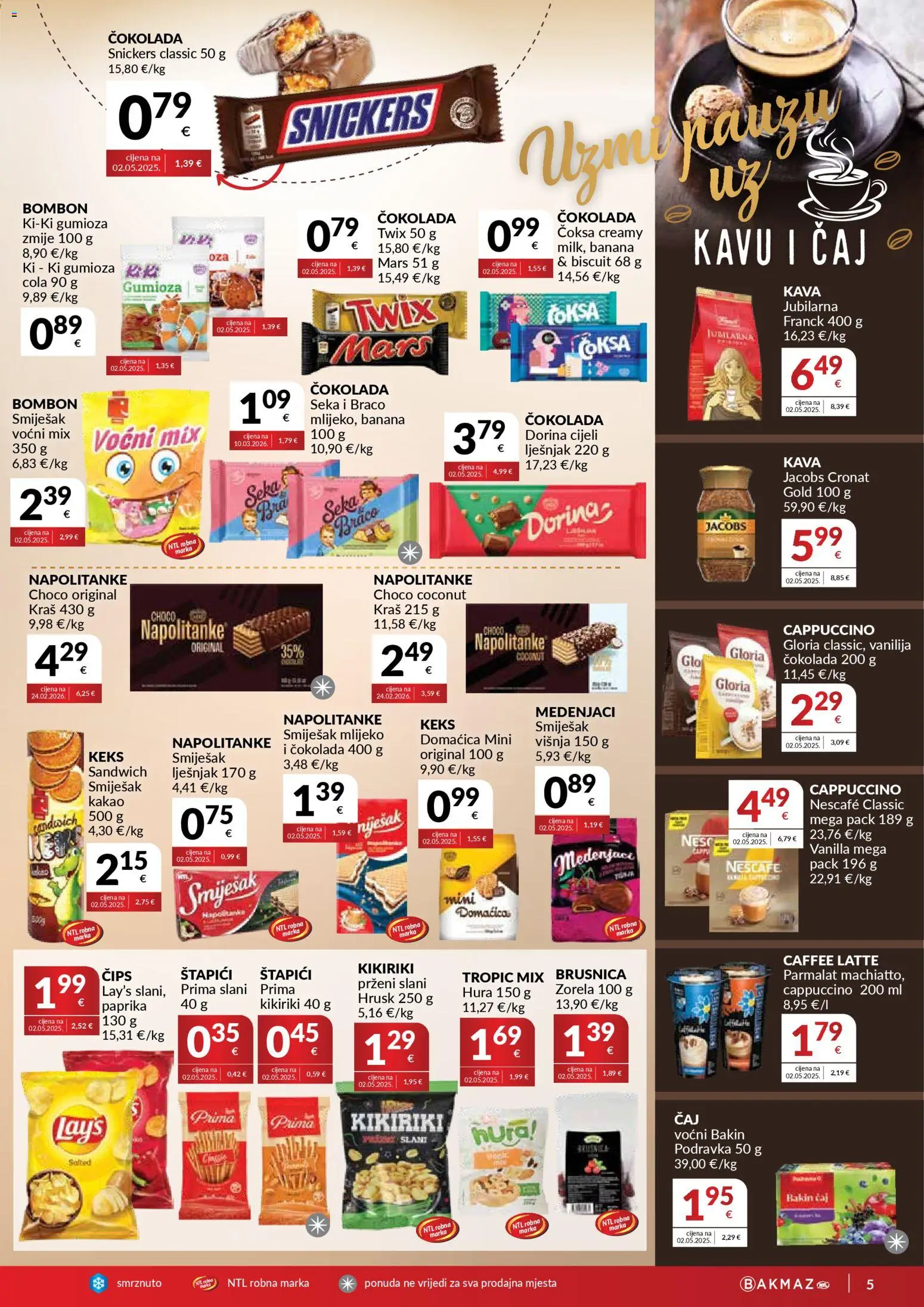Bakmaz katalog | vrijedi od 22.04.2026 | Stranica: 5 | Proizvodi: Nescafe, Čokolada, Paprika, Lješnjak