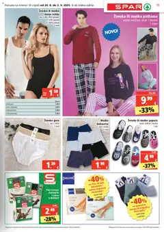 Spar katalog | vrijedi od 20.08.2025 | Stranica: 19 | Proizvodi: Donje rublje, Čarape, Pidžama, Bokserice
