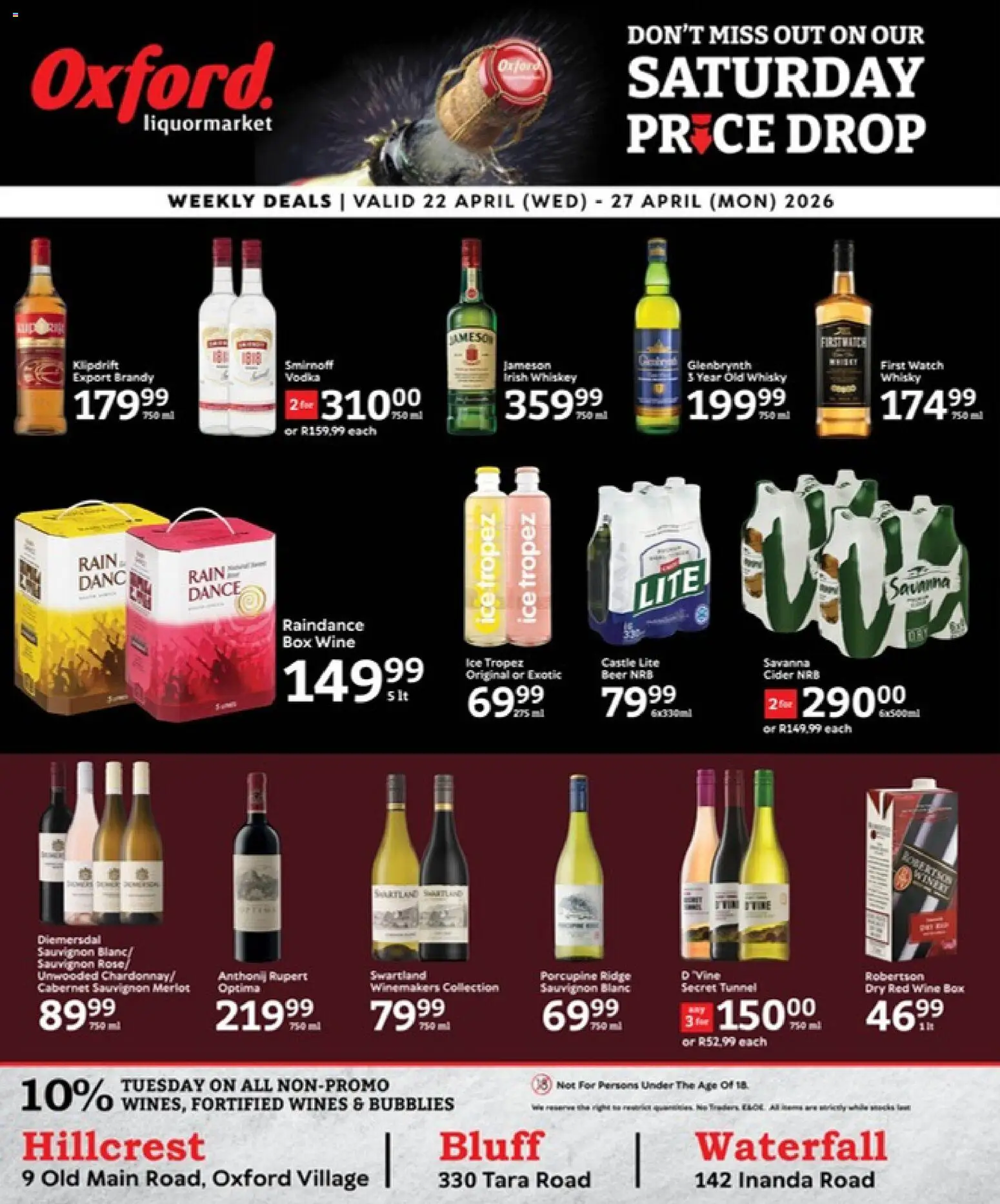 New Oxford Freshmarket catalogue – valid from 22.04.2026 | Page: 16 | Products: Watch, Box, Brandy, Wine