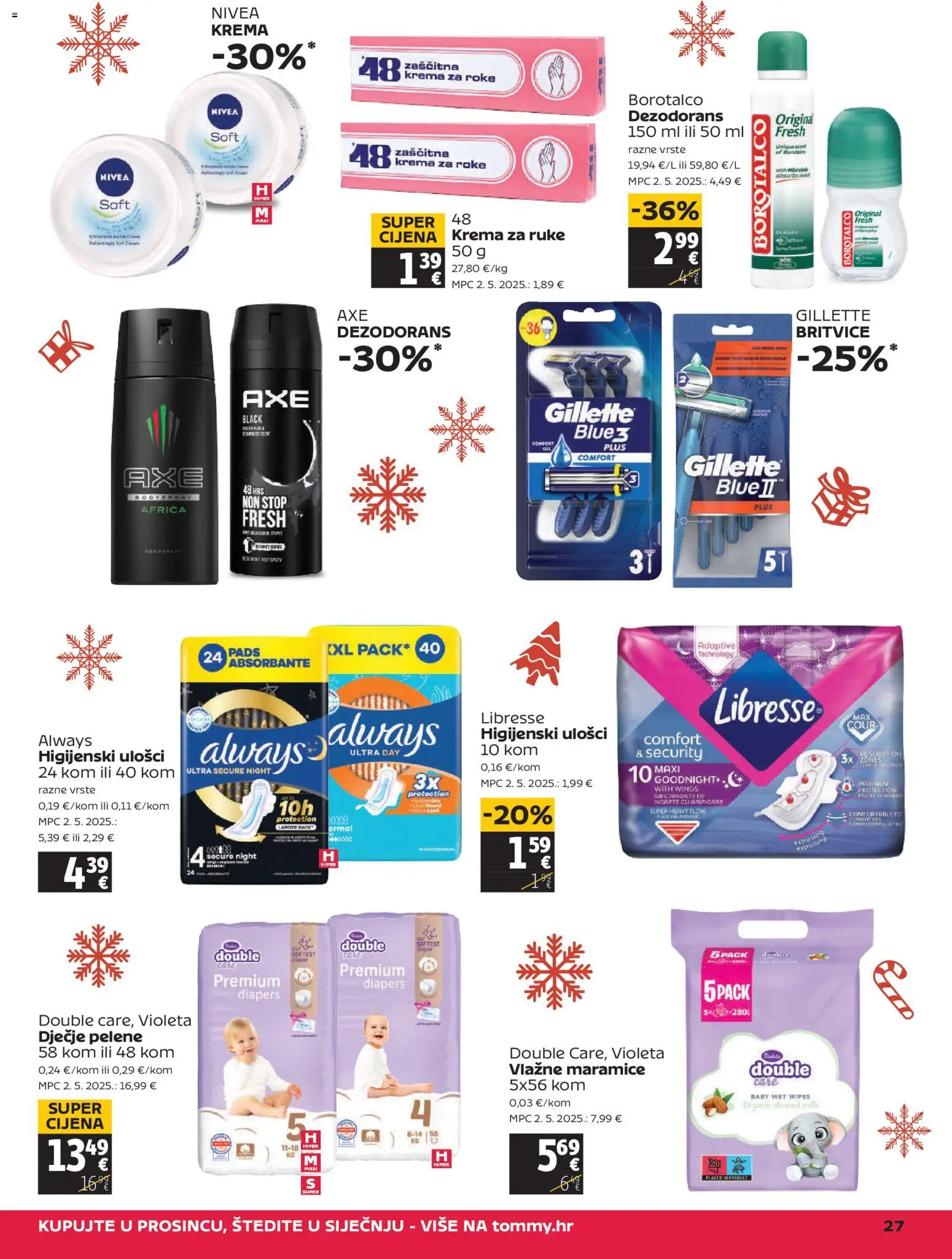 Tommy katalog | vrijedi od 18.12.2025 | Stranica: 27 | Proizvodi: Vlažne maramice, Krema za ruke, Dezodorans, Violeta
