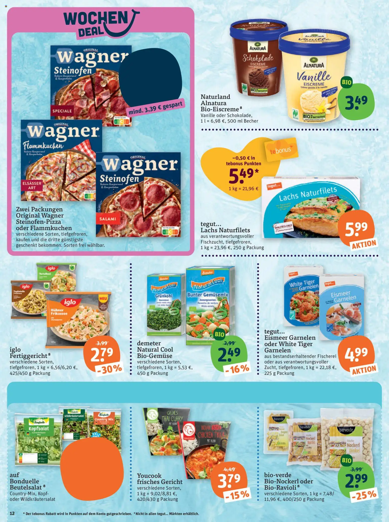 Tegut Prospekt – gültig ab 16.01.2026 | Seite: 14 | Produkte: Tasche, Schokolade, Garnelen, Eiscreme