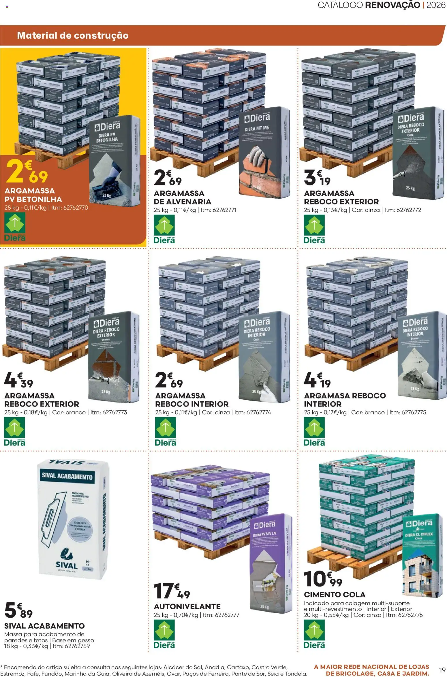 BricoMarché folheto │ válido de 22.01.2026 | Página: 19 | Produtos: Argamassa, Base, Cimento, Massa