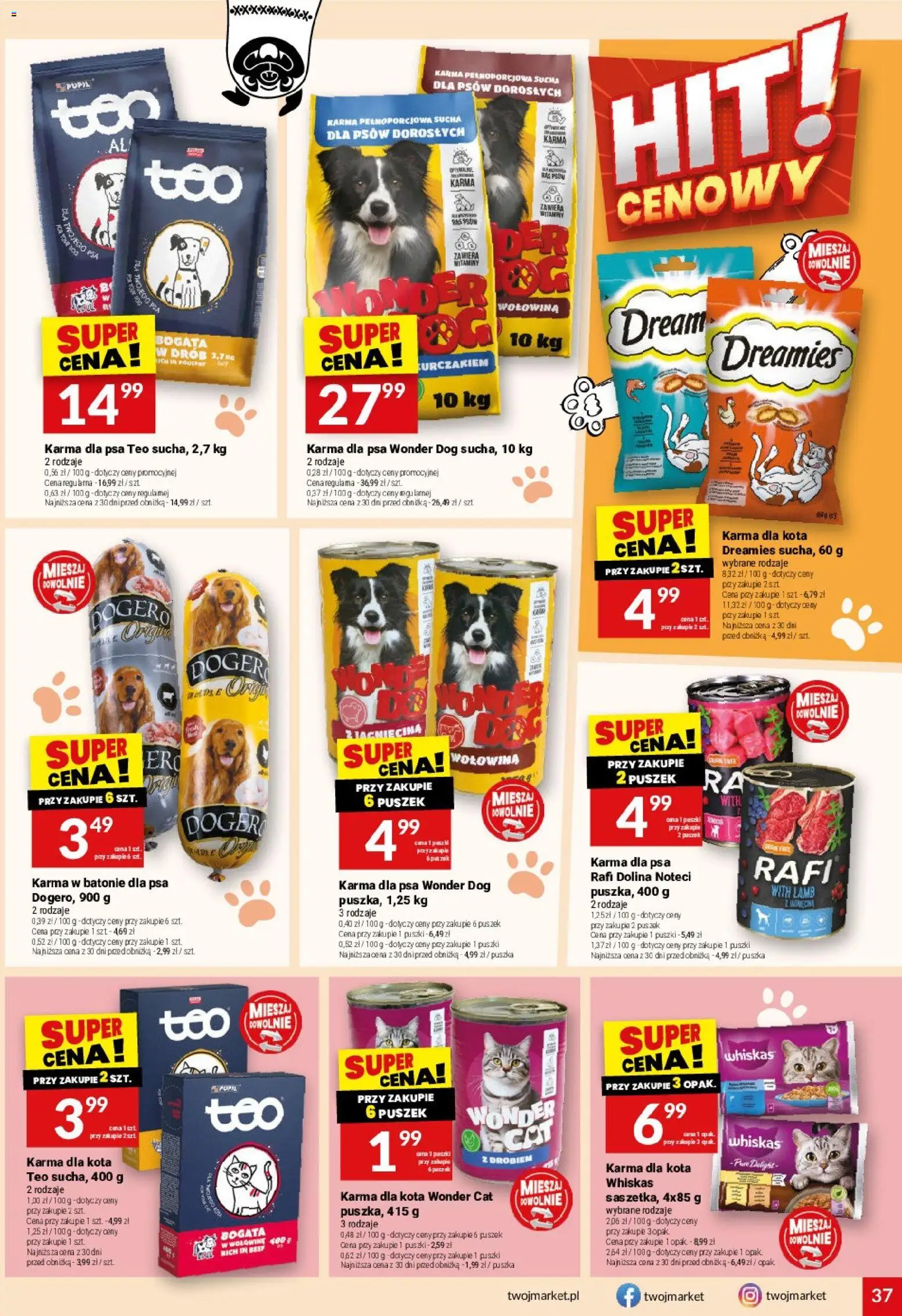 Twój Market gazetka od 04.03.2026 | Strona: 37 | Produkty: Jagnięcina, Karma dla kota, Karma dla psa, Wołowina