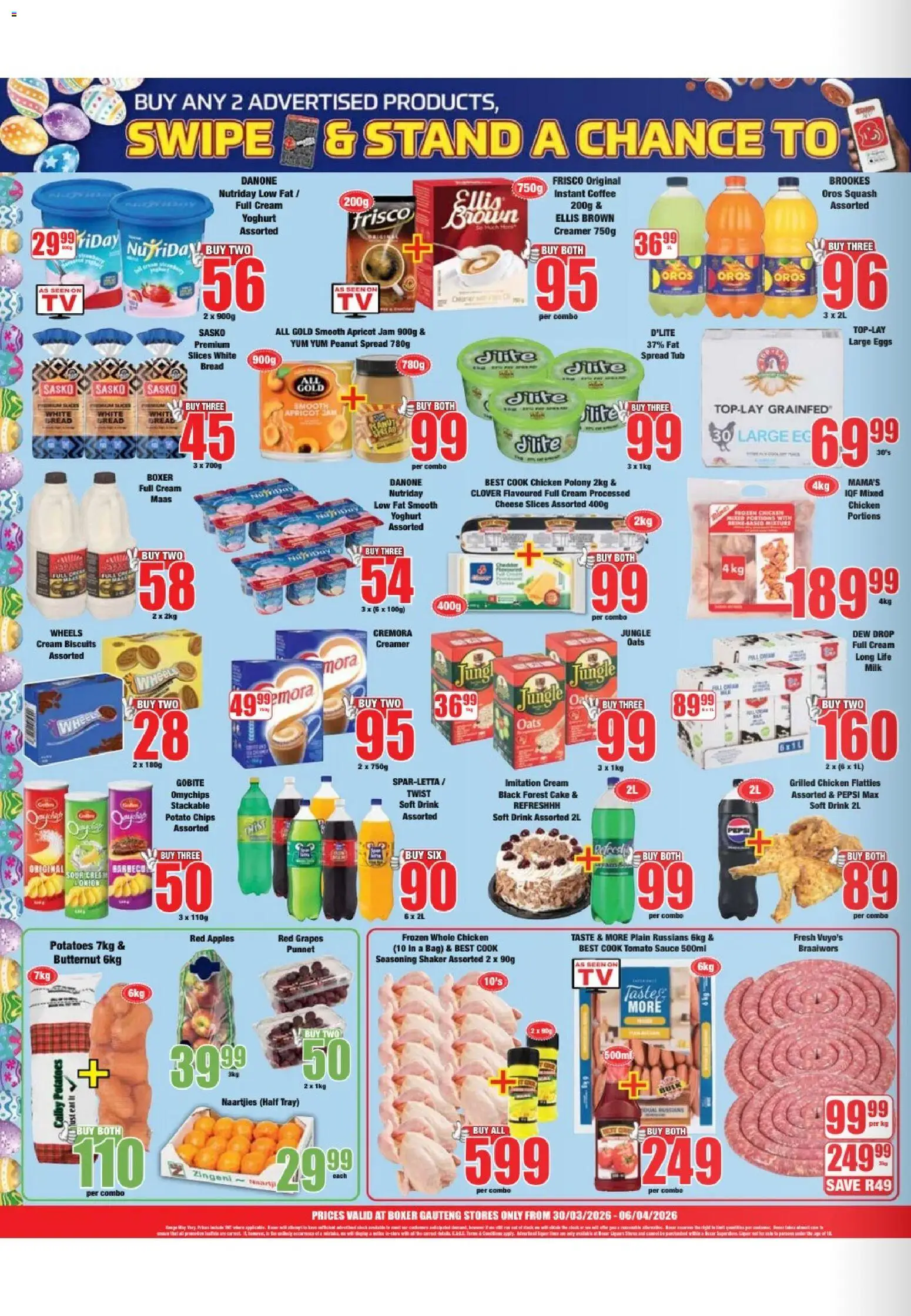 New Boxer catalogue – valid from 30.03.2026 | Page: 2 | Products: Squash, Oats, Bread, Chicken