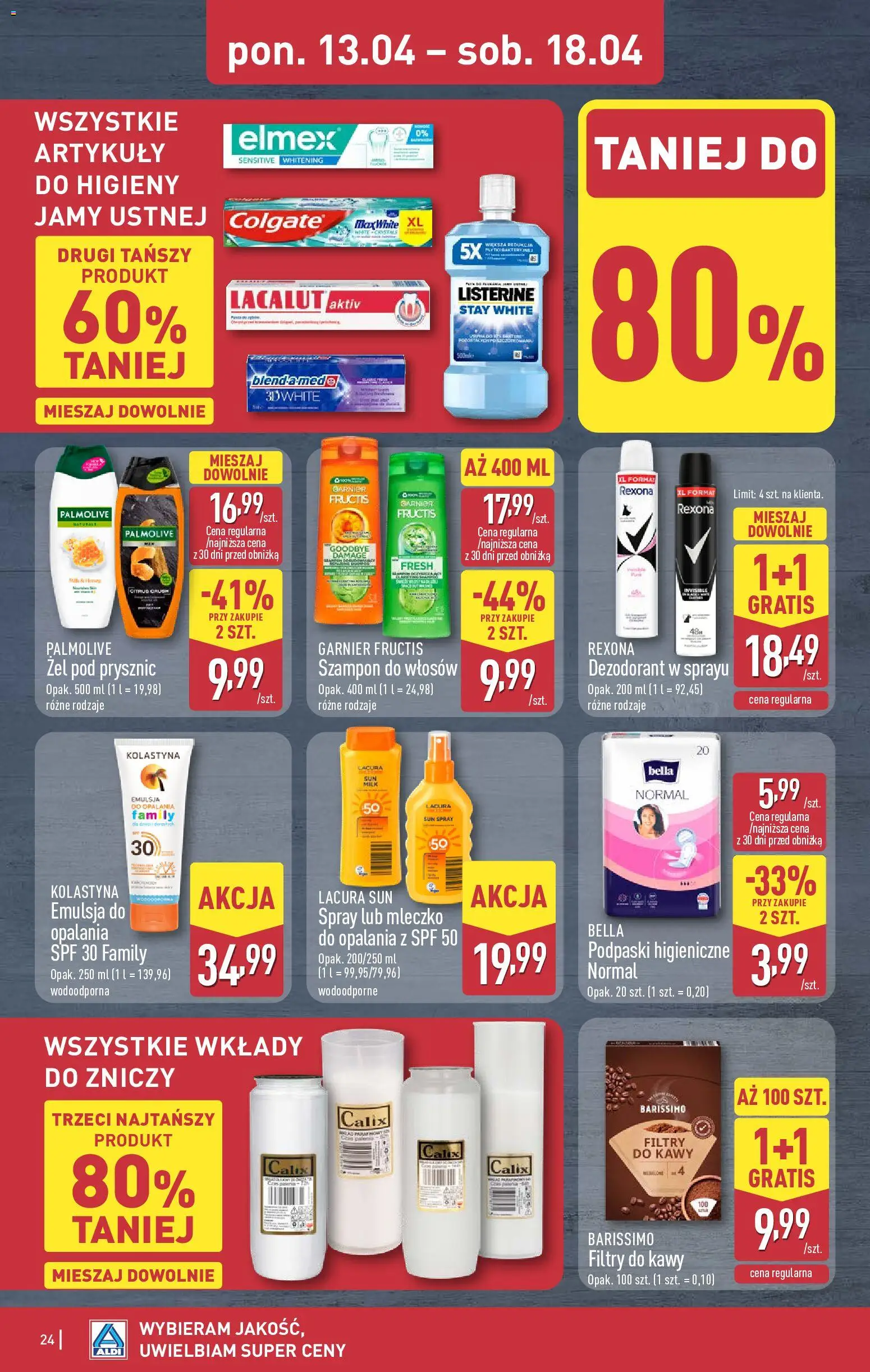 Aldi Polsko leták od 13.04.2026 | Strana: 24 | Produkty: Forma, Listerine, Lacalut, Rexona