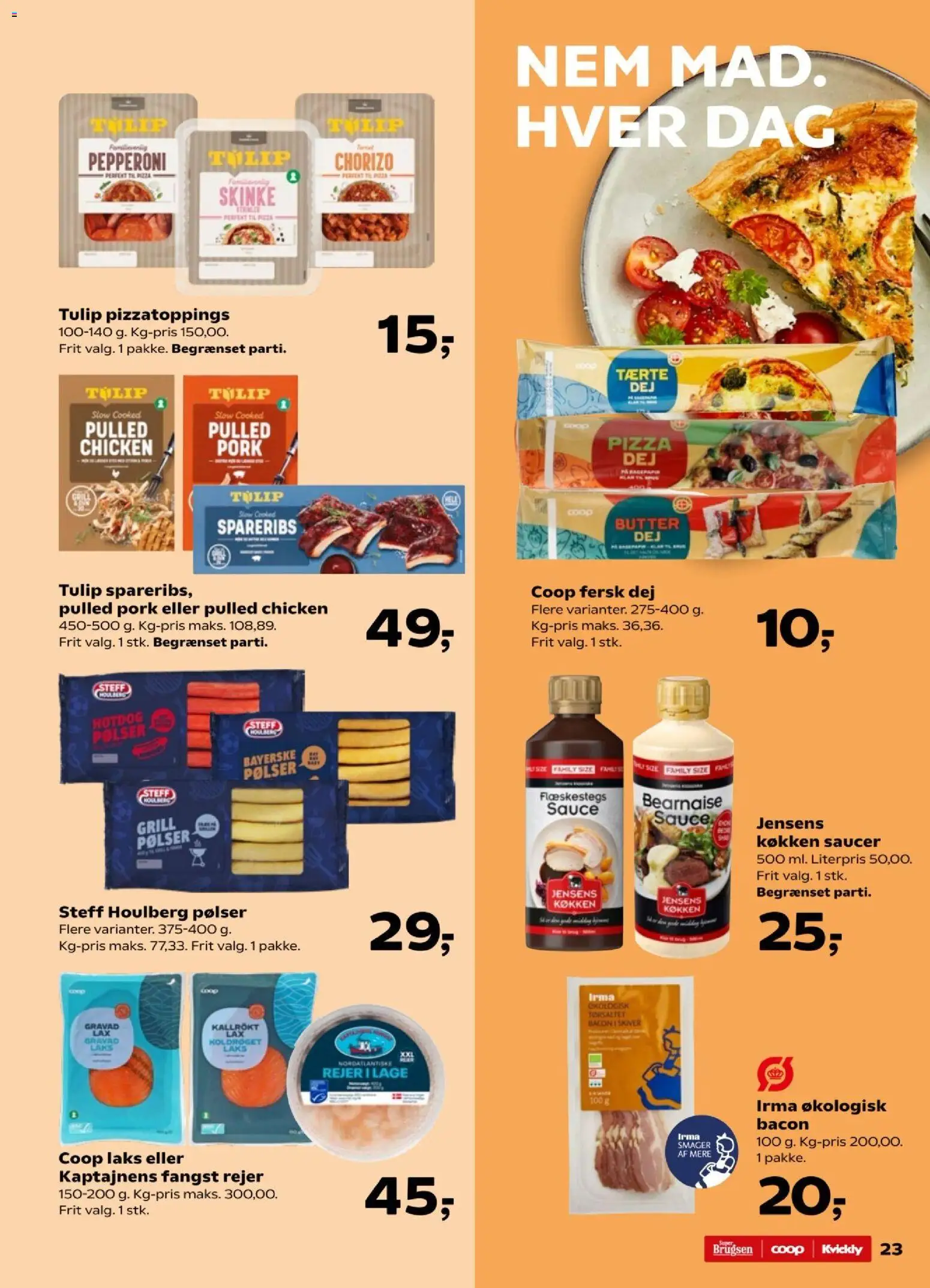 Kvickly tilbudsavis – gyldig fra 24.10.2025 | Side: 23 | Produkter: Skinke, Spareribs, Rejer, Grill