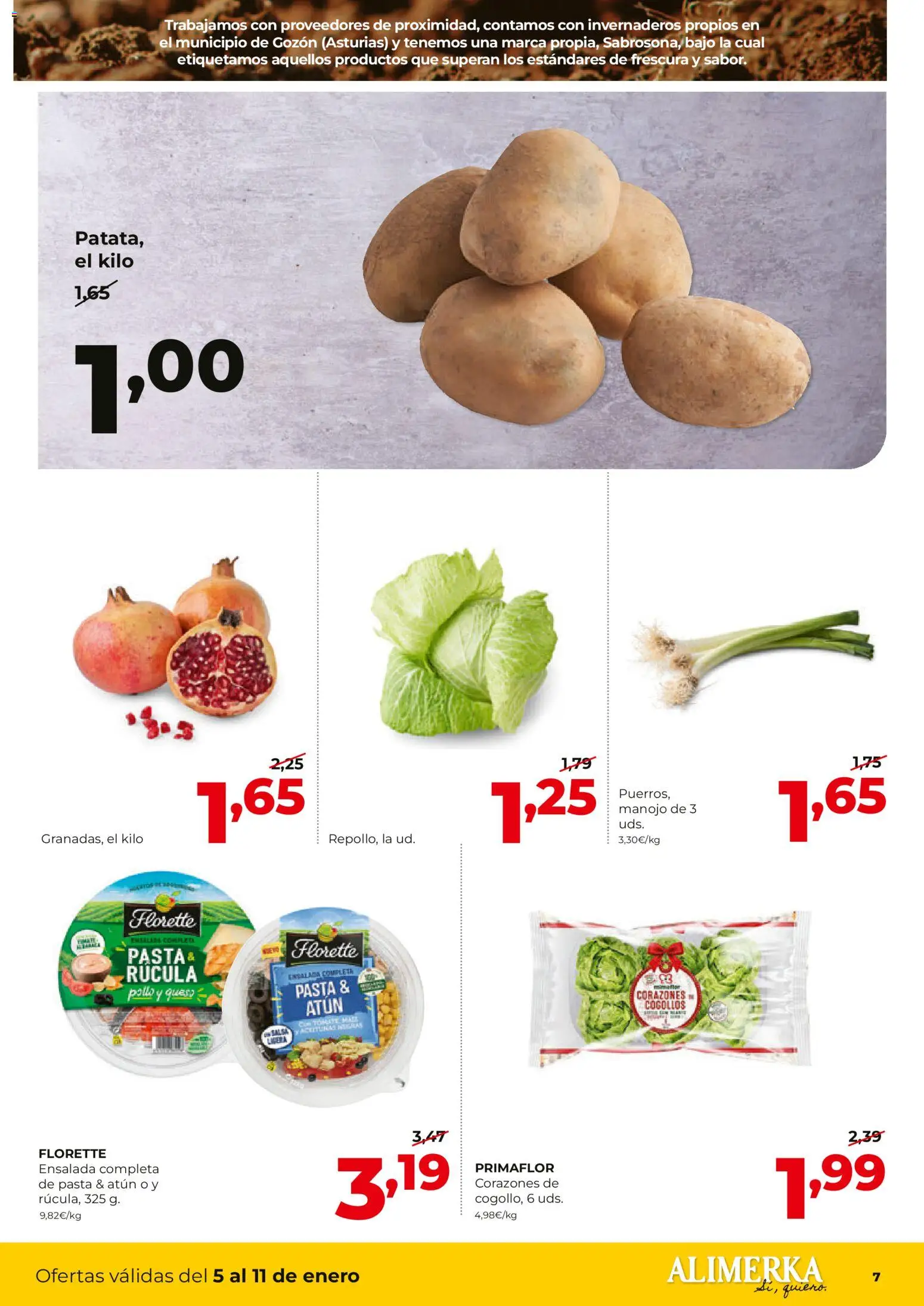 Alimerka folleto Castilla y León │ válido desde el 05.01.2026 | Página: 7 | Productos: Queso, Pasta, Ensalada