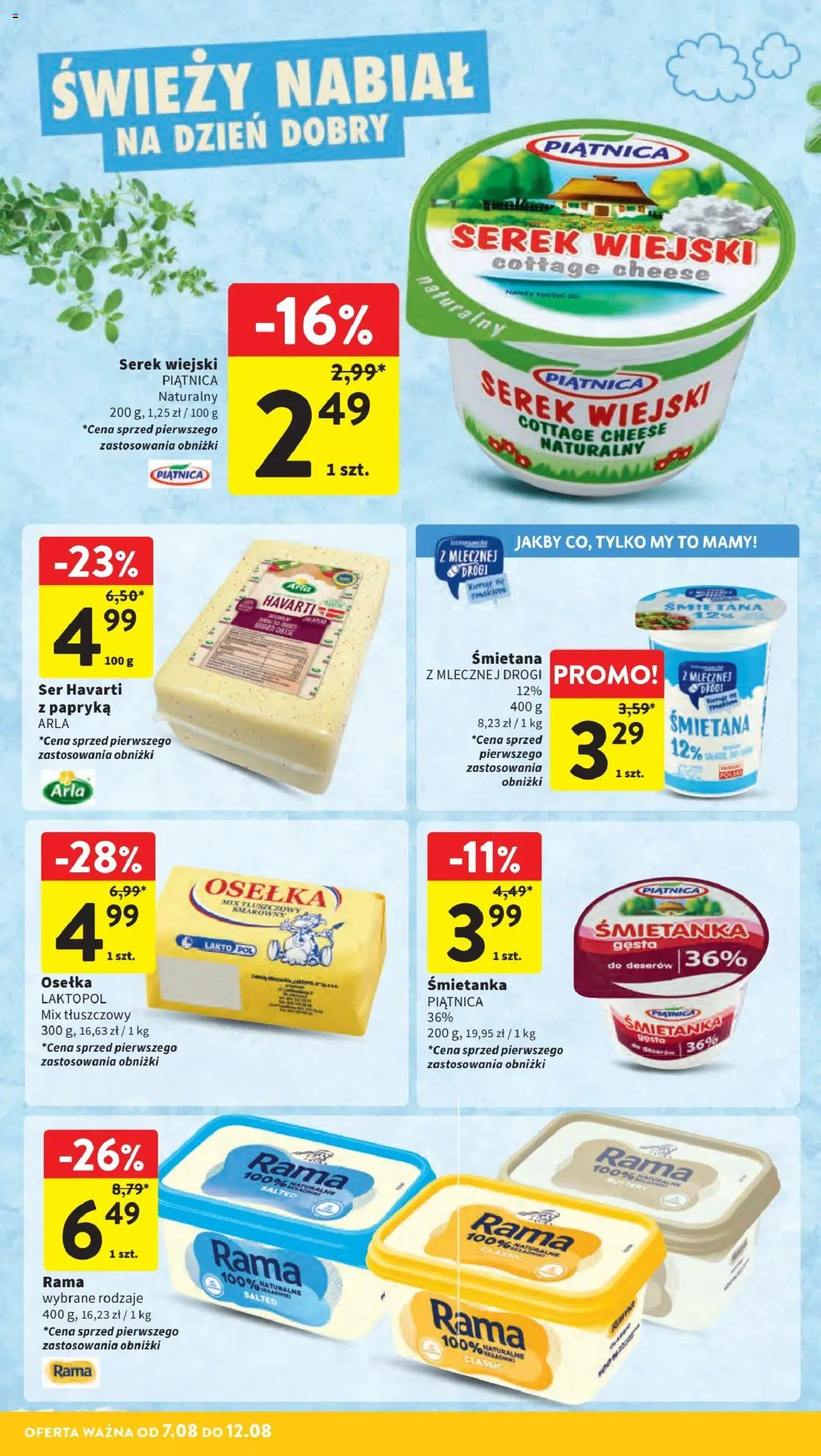 Intermarche Gazetka od 07.08.2025 | Strona: 20 | Produkty: Papryka, Serek wiejski, Ser, Śmietana