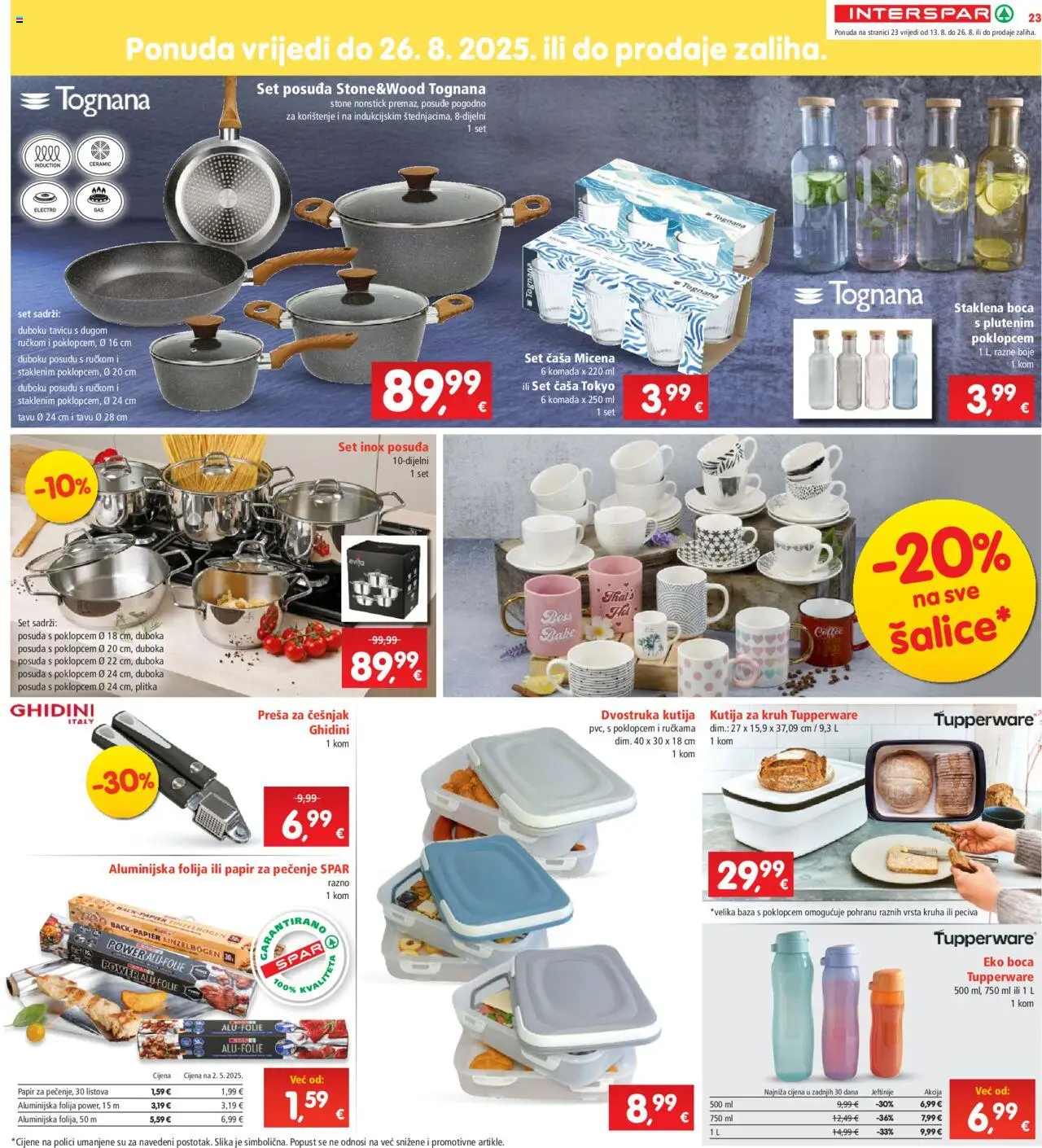 Interspar katalog | vrijedi od 13.08.2025 | Stranica: 23 | Proizvodi: Tognana, Kutija, Papir za pečenje, Češnjak