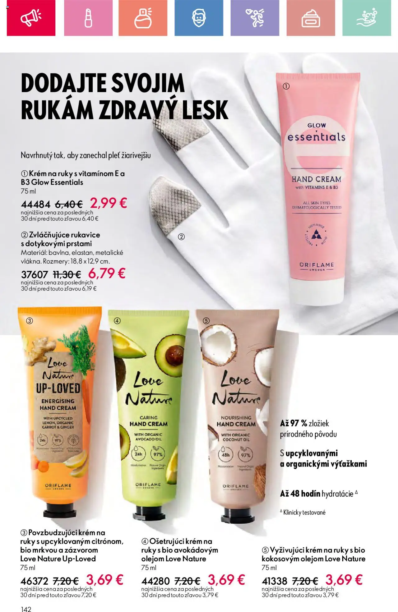 Katalóg Oriflame 10 2025 │ platný od 06.07.2025 | Strana: 142 | Produkty: Krém na ruky, Krém, Rukavice