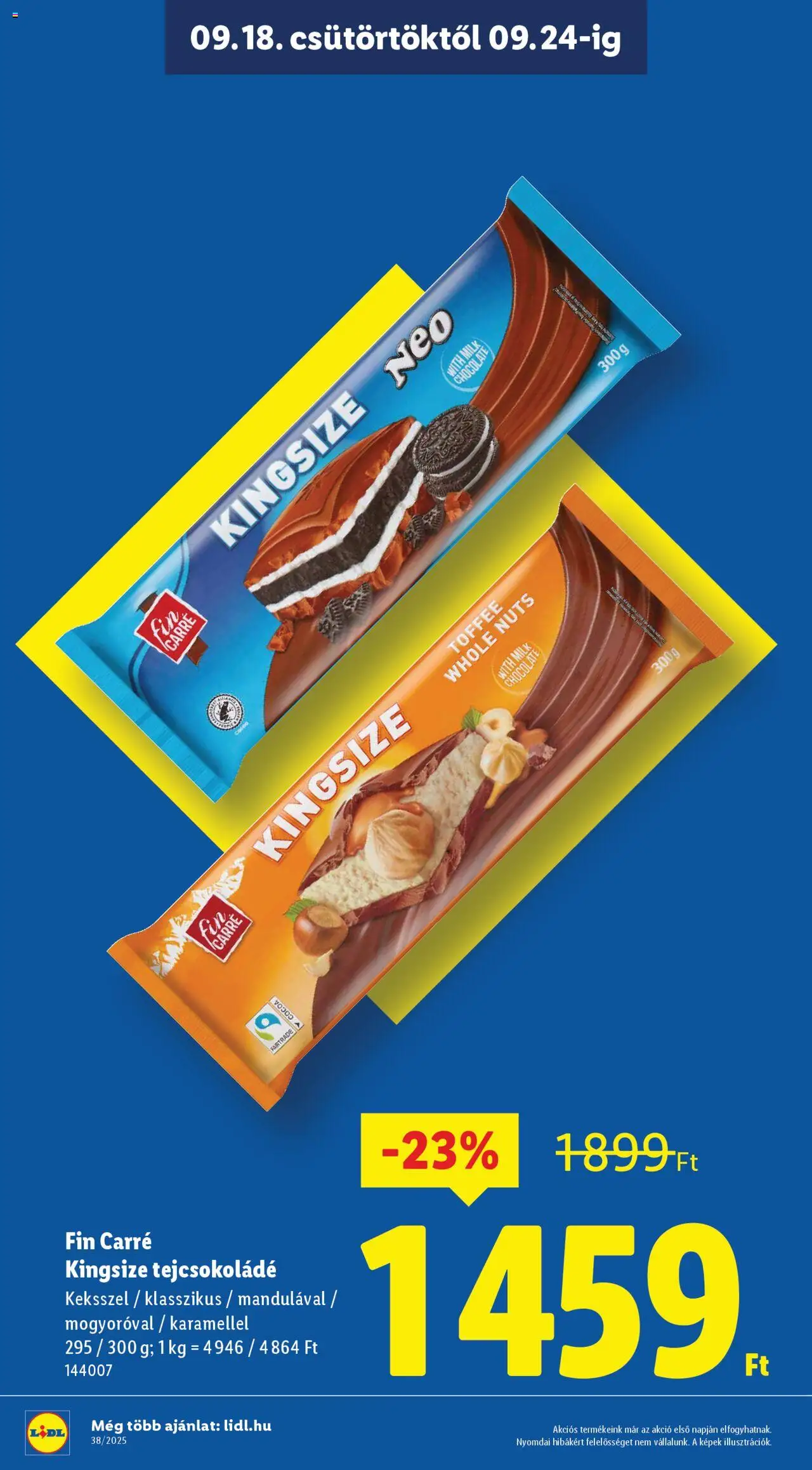 Lidl akciós ujság - amely érvényes a következő dátumtól: 18.09.2025 | Oldal: 6 | Termékek: Tejcsokoládé