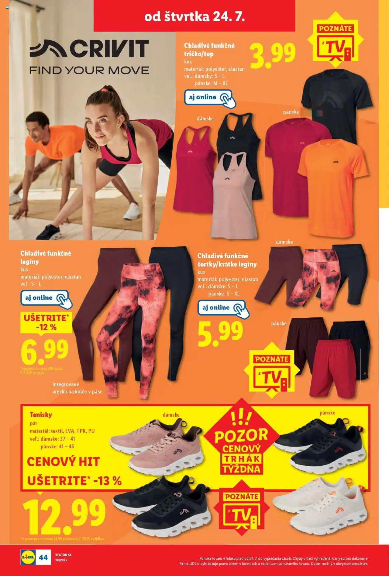Lidl leták │ platný od 21.07.2025 | Strana: 66 | Produkty: Legíny, Tenisky