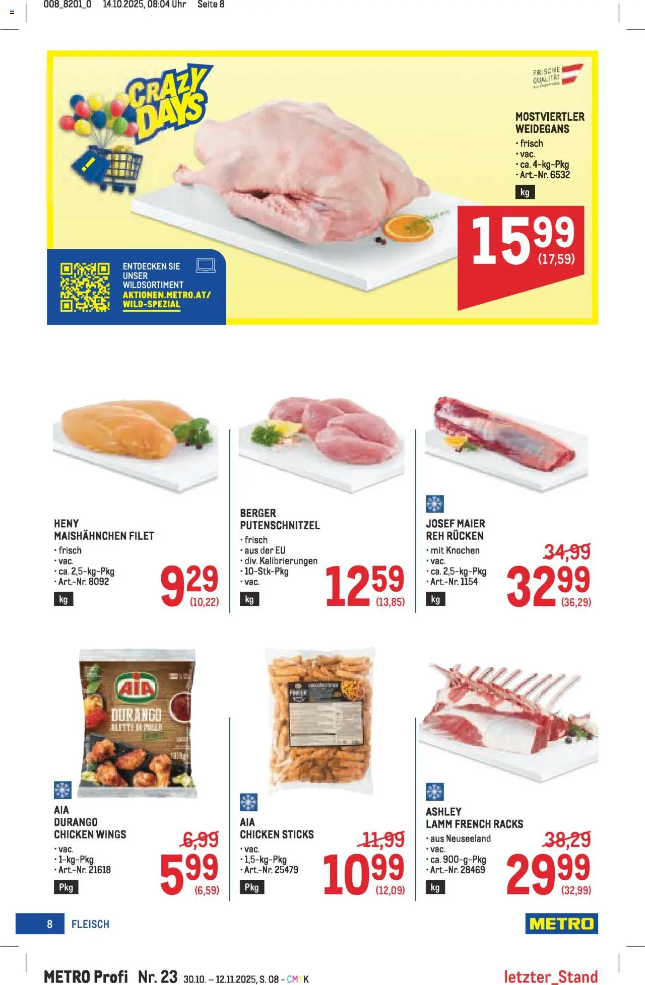 Metro angebote Profi gültig ab 30.10.2025 | Seite: 8 | Produkte: Uhr