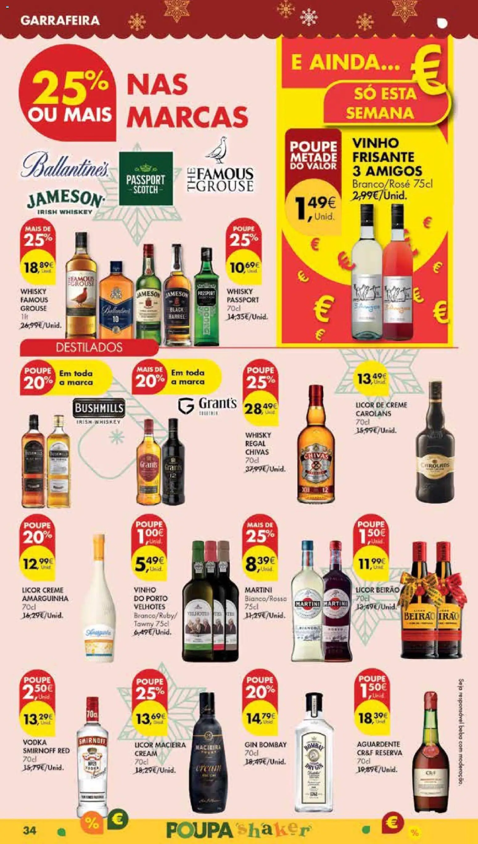 Pingo Doce Poupe Esta Semana Madeira │ válido de 25.11.2025 | Página: 34 | Produtos: Whisky, Licor, Macieira cream, Vodka