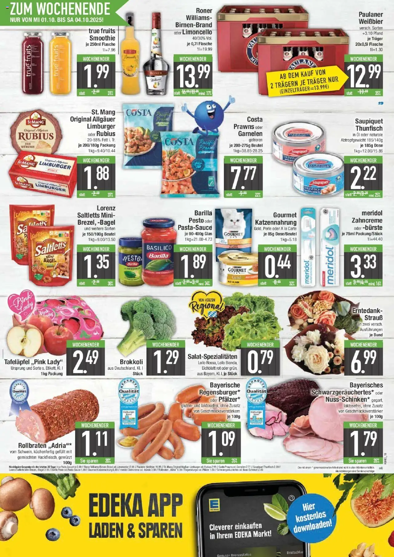 Edeka prospekt München	 – gültig ab 28.09.2025 | Seite: 19 | Produkte: Barilla, Bürste, Brokkoli, Paulaner