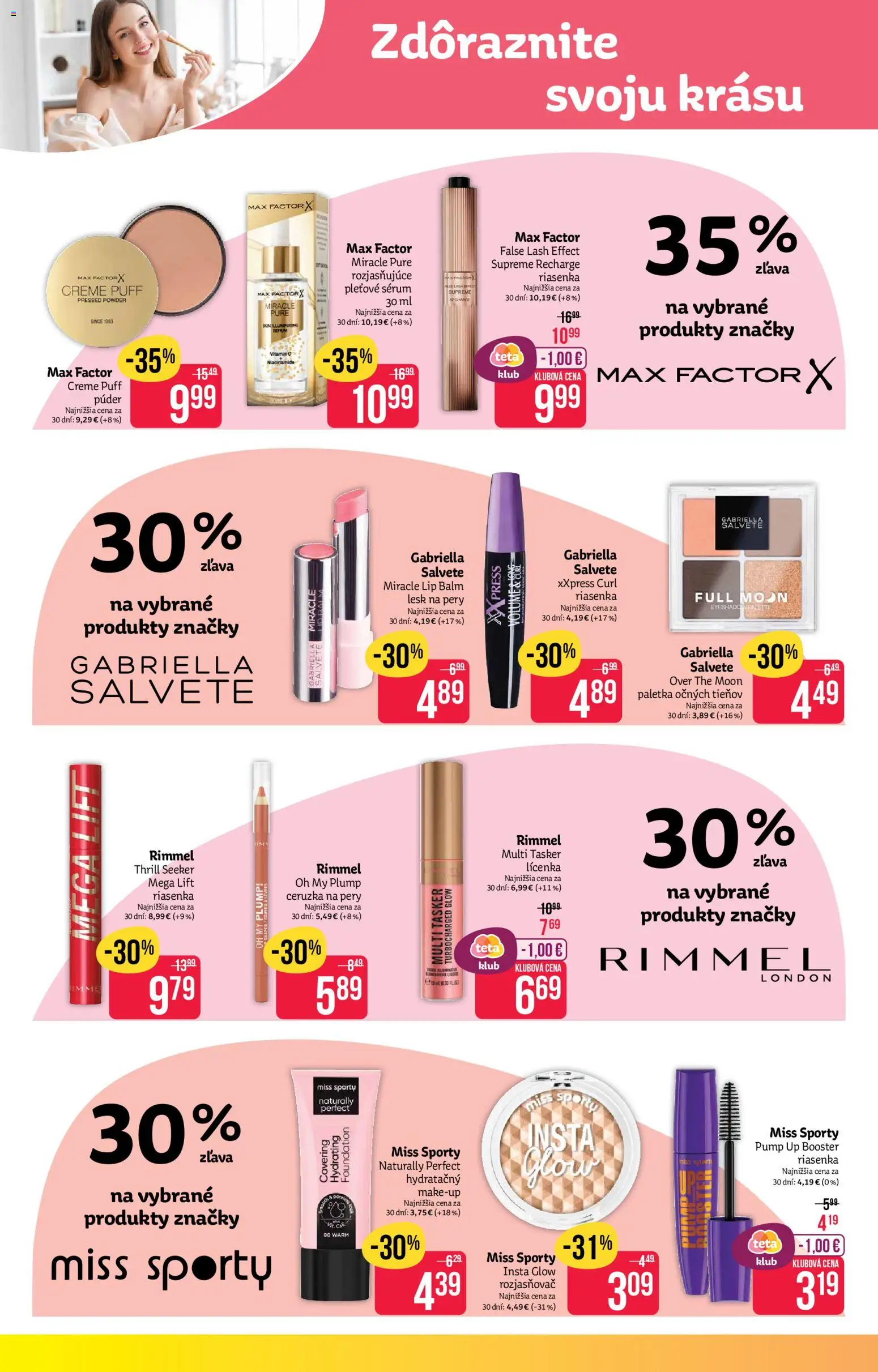 Nové Teta drogerie akcie – leták je platný od 07.01.2026 | Strana: 2 | Produkty: Lícenka, Riasenka, Lesk na pery, Ceruzka