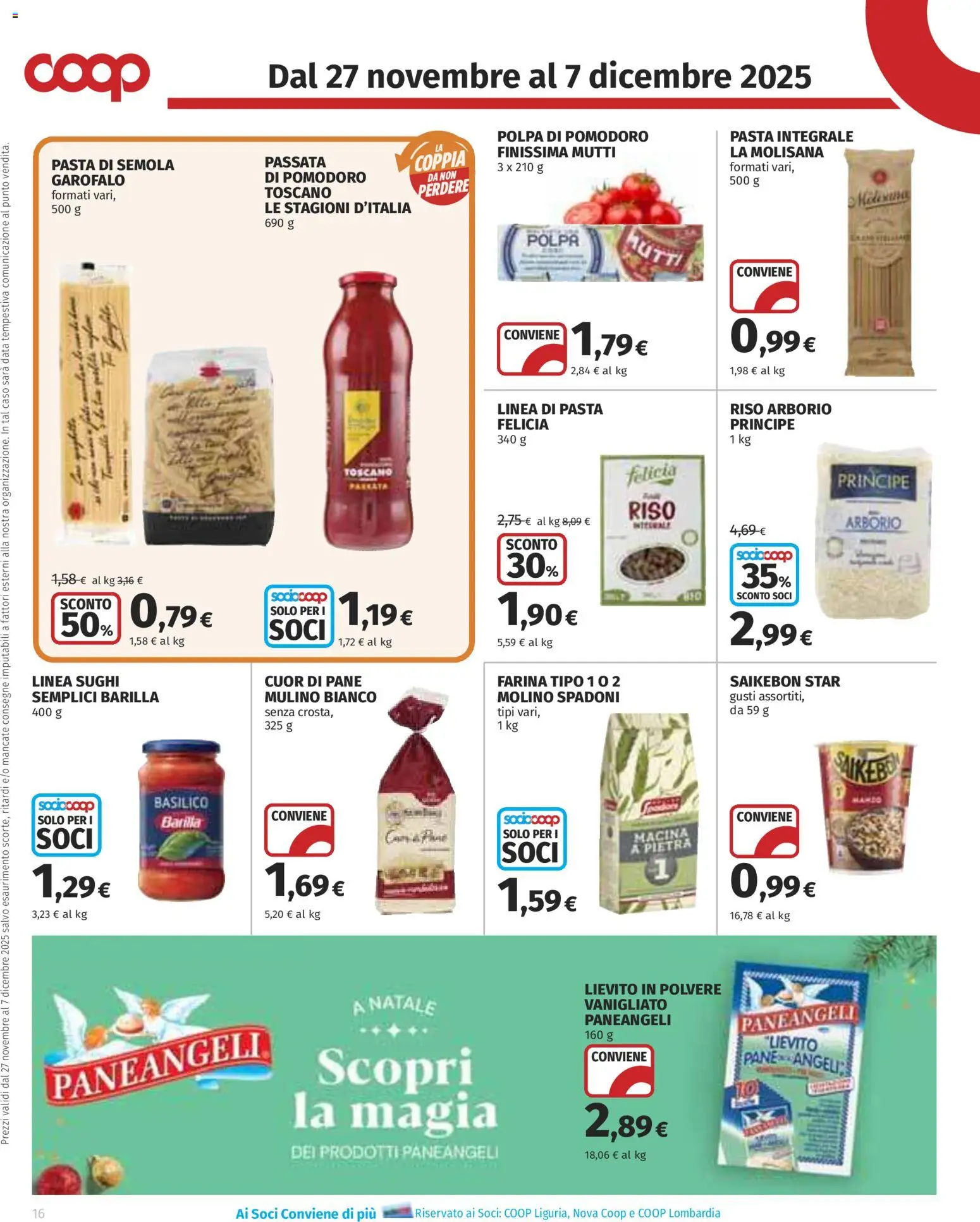 Volantino COOP del 27.11.2025 | Pagina: 16 | Prodotti: Pane, Farina, Pasta, Mutti