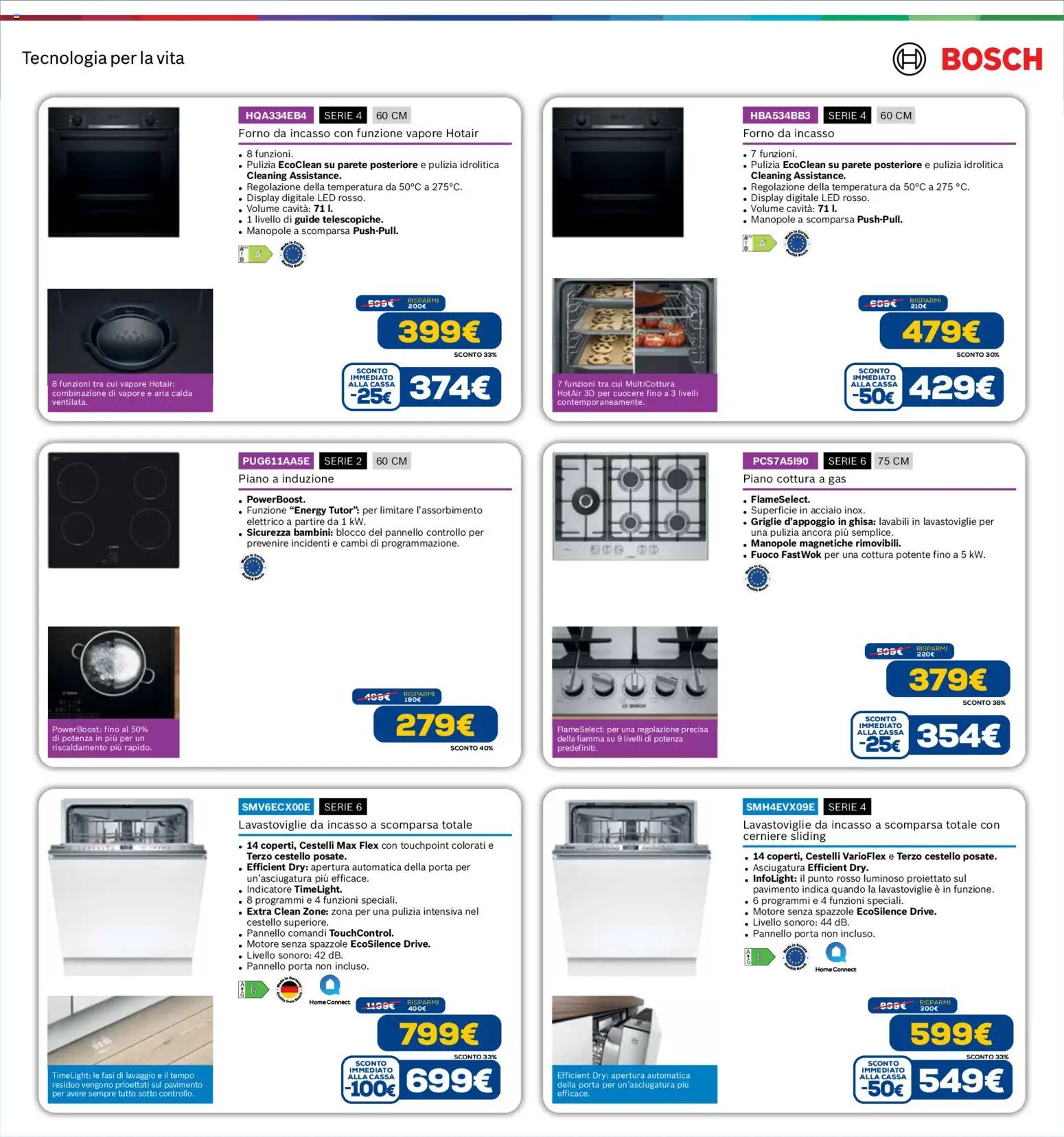Volantino Euronics del 19.02.2026 | Pagina: 80 | Prodotti: Lavastoviglie da incasso, Pavimento, Piano cottura, Forno