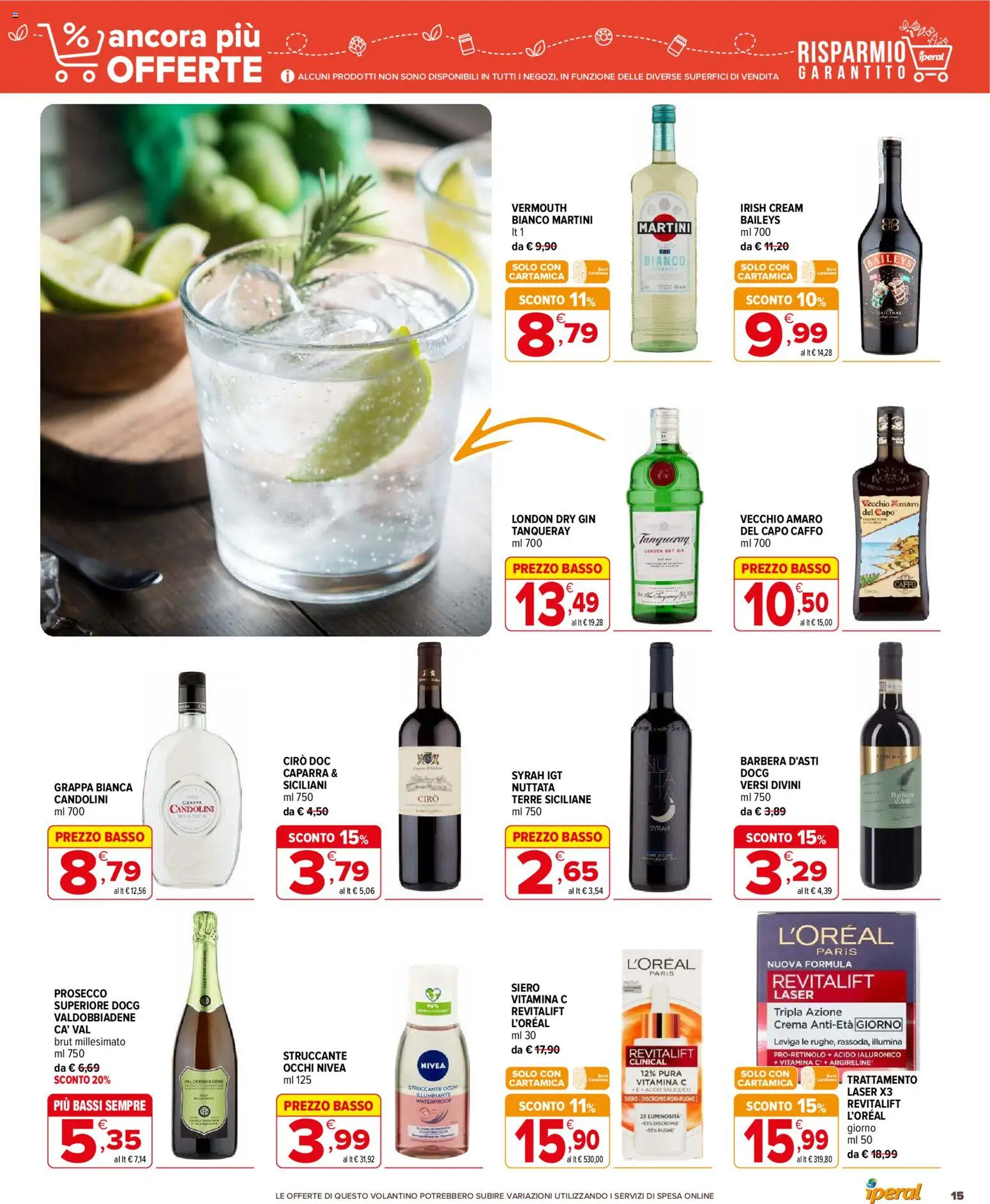 Volantino Iperal del 21.01.2026 | Pagina: 15 | Prodotti: Illuminante, Struccante, Gin, Prosecco
