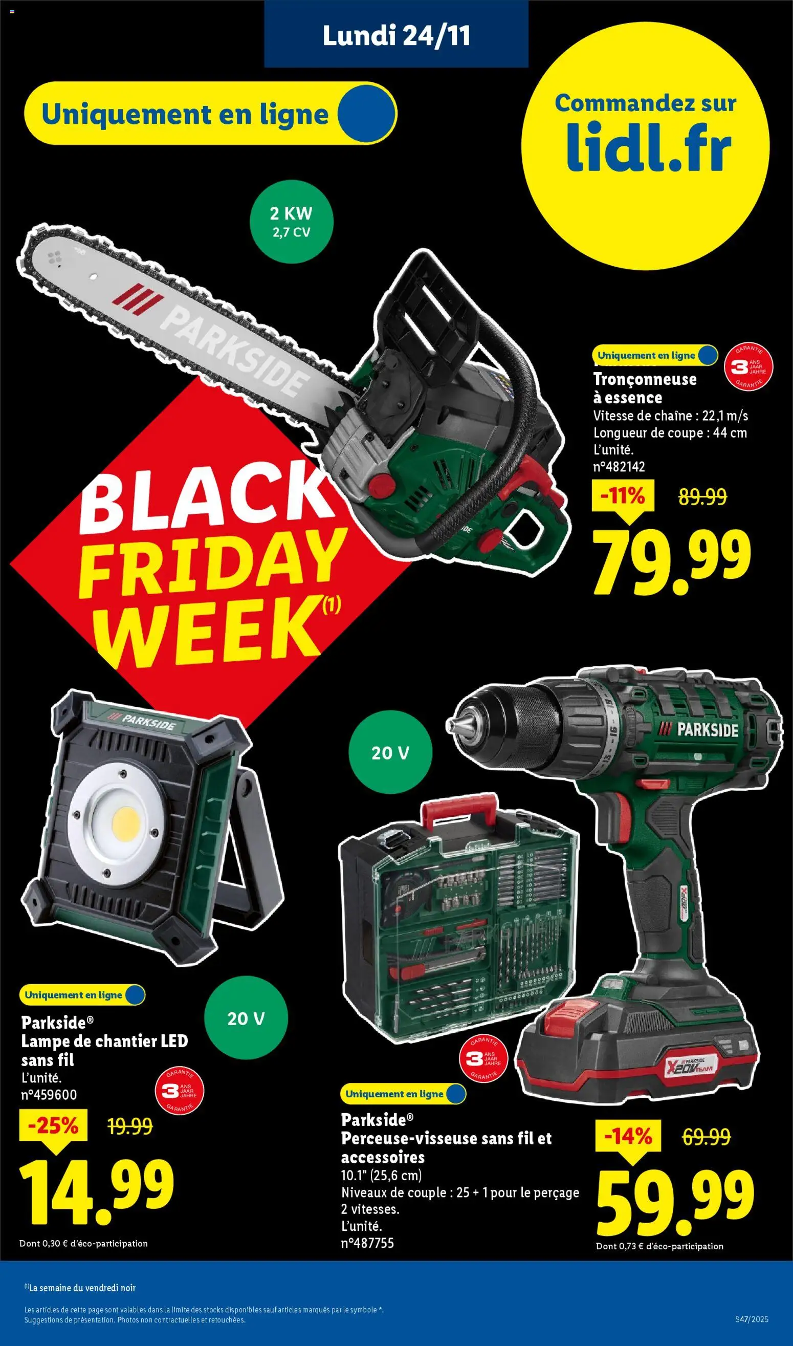 {H1} | Page: 6 | Produits: Tronçonneuse, Lampe