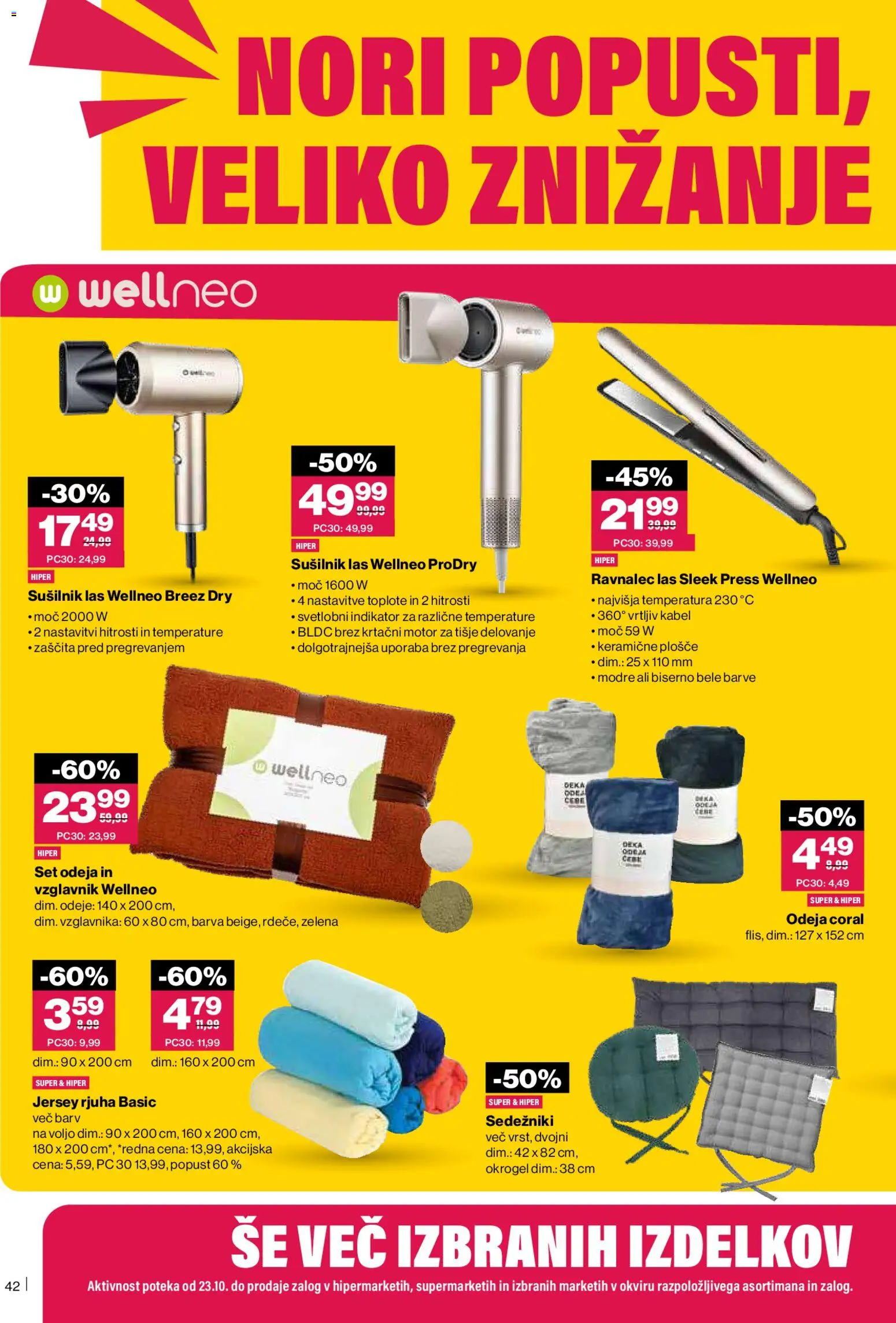 Novi Mercator katalog ponudbe – veljaven od 23.10.2025 | Stran: 42 | Izdelki: Kabel, Vzglavnik, Odeja, Barva