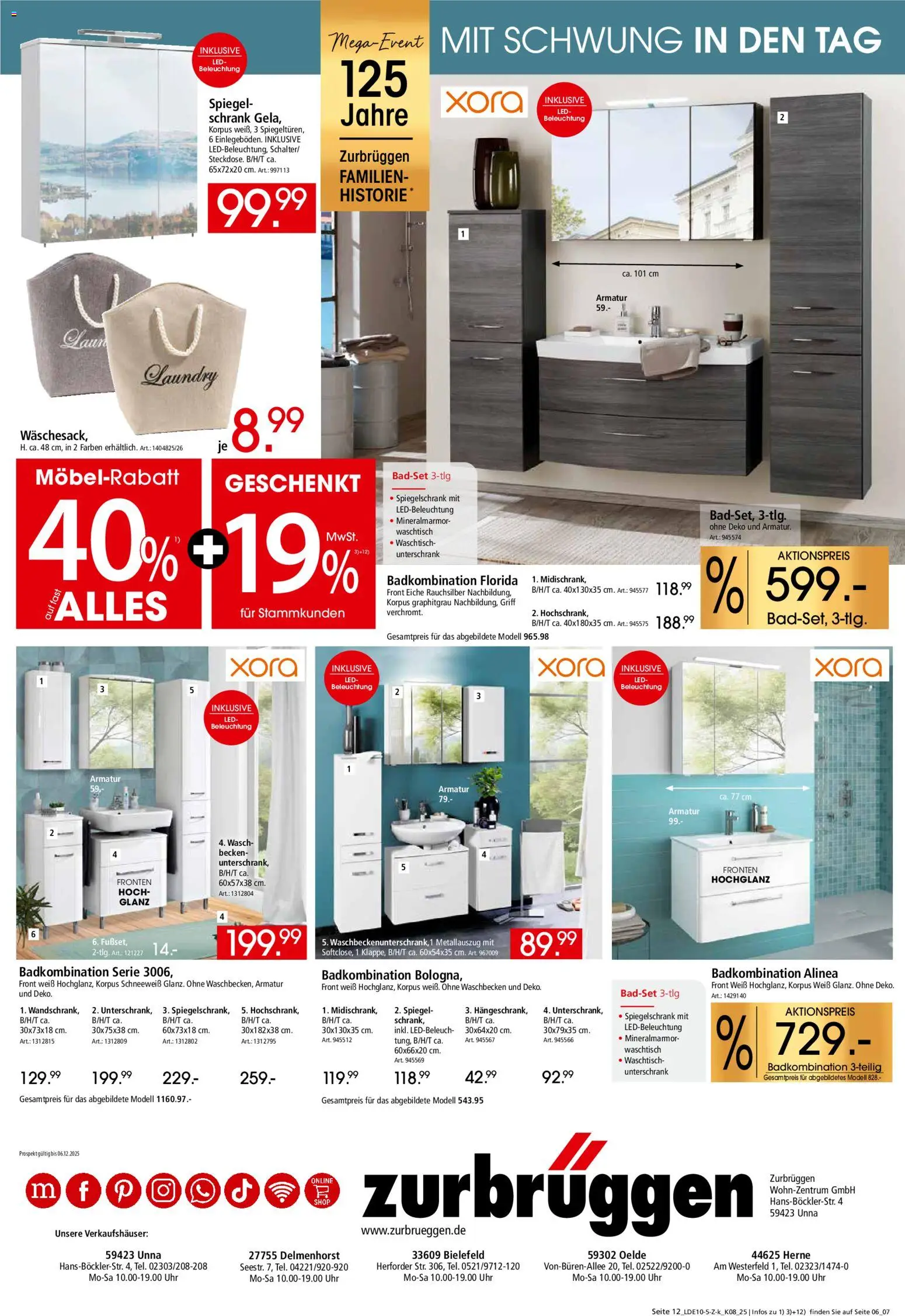 Zurbrüggen Küchen für Ihr Zuhause – gültig ab 08.11.2025 | Seite: 16 | Produkte: Waschbecken, Spiegel, Armatur, Unterschrank