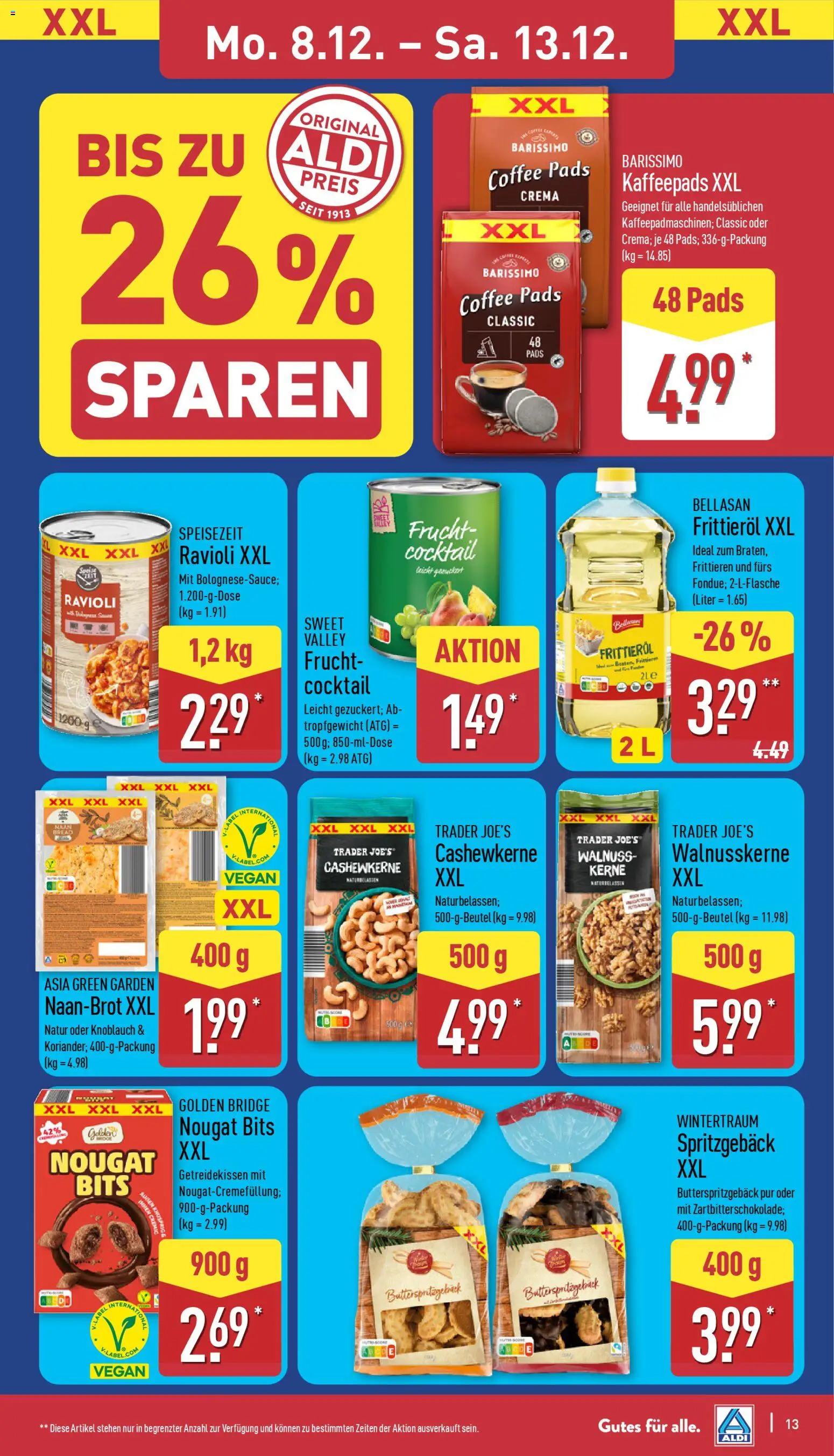 Aldi Prospekt 	 – gültig ab 08.12.2025 | Seite: 13 | Produkte: Kaffeepads, Knoblauch