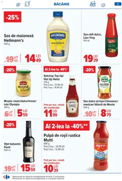 Ofertele Carrefour valabile de la 18.02.2026 | Pagină: 22 | Produse: Muștar, Ketchup, Maioneză, Sos