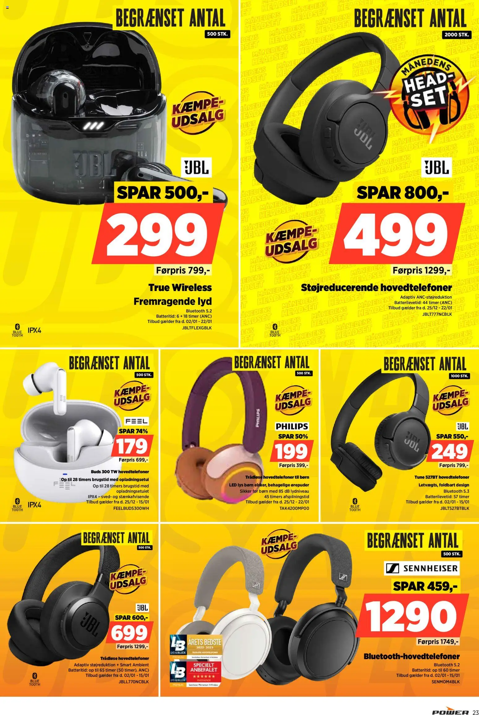Power tilbudsavis – gyldig fra 02.01.2026 | Side: 23 | Produkter: Lyd, Hovedtelefoner