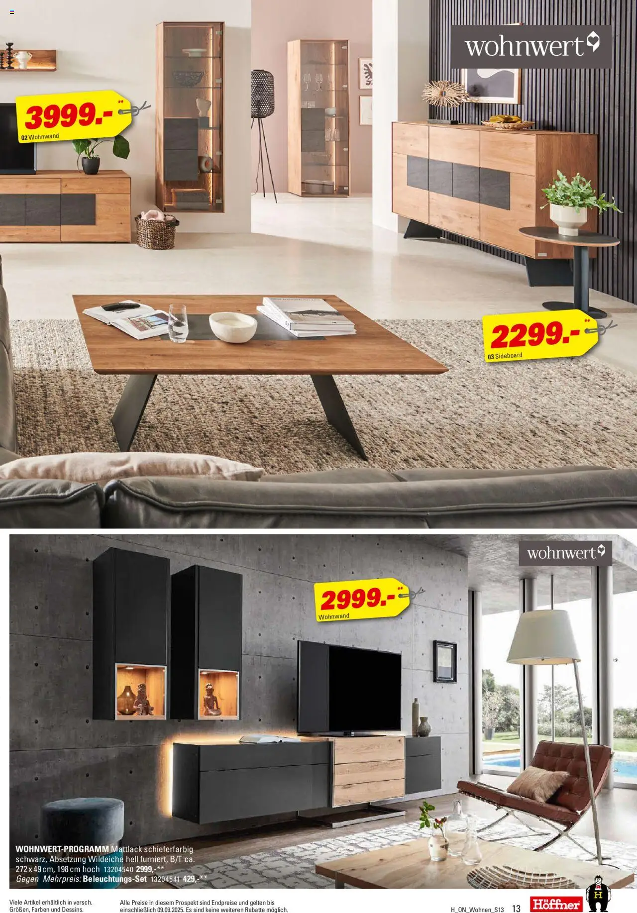 Höffner - Wohnen Spezial - gültig ab dem 13.08.2025 | Seite: 13 | Produkte: Sideboard, Wohnwand