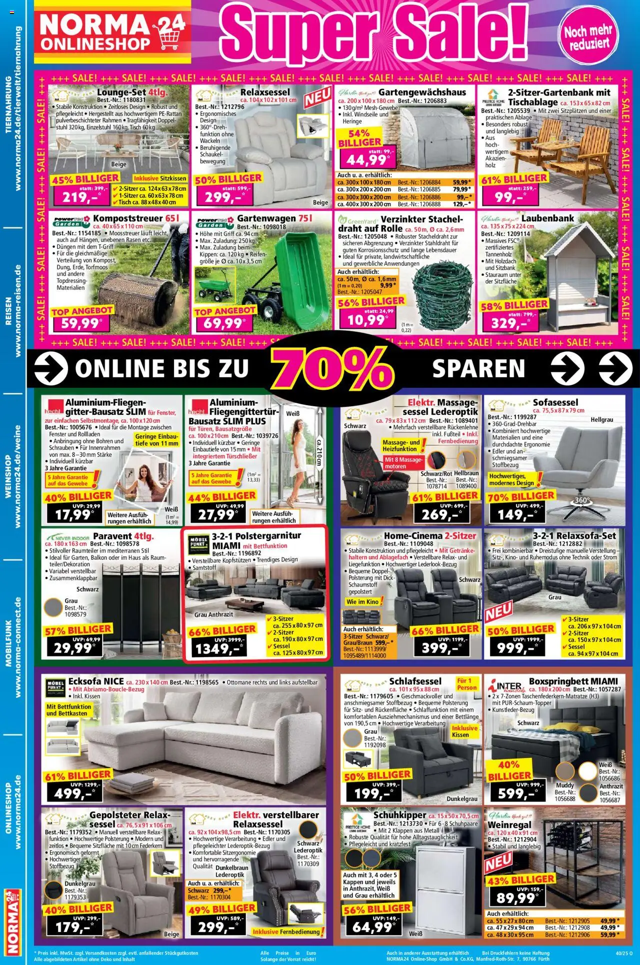 Norma Onlineshop – gültig ab 29.09.2025 | Seite: 2 | Produkte: Top, Relaxsessel, Weinregal, Sessel