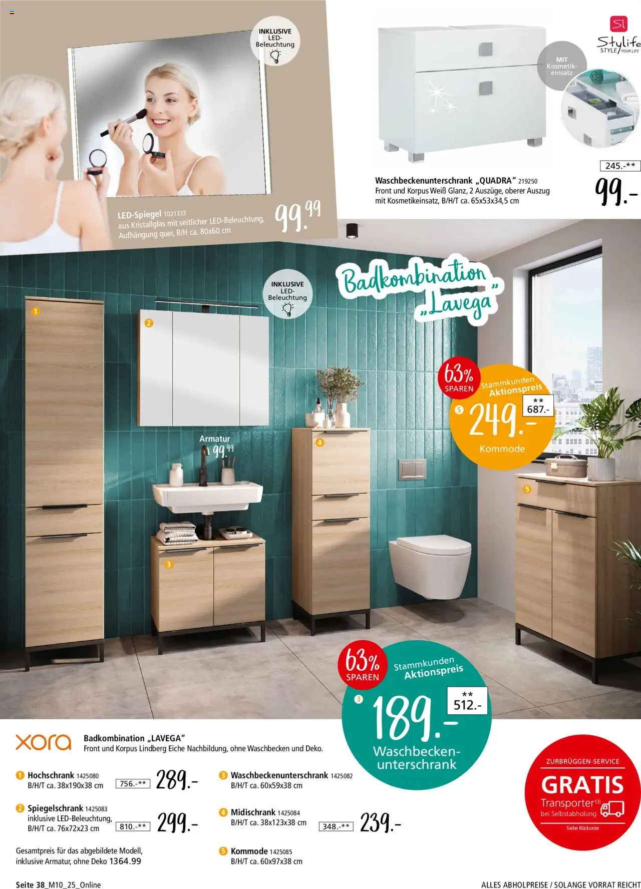 Zurbrüggen - Junges Wohnen - gültig ab dem 09.08.2025 | Seite: 38 | Produkte: Waschbecken, Armatur, Unterschrank, Midischrank