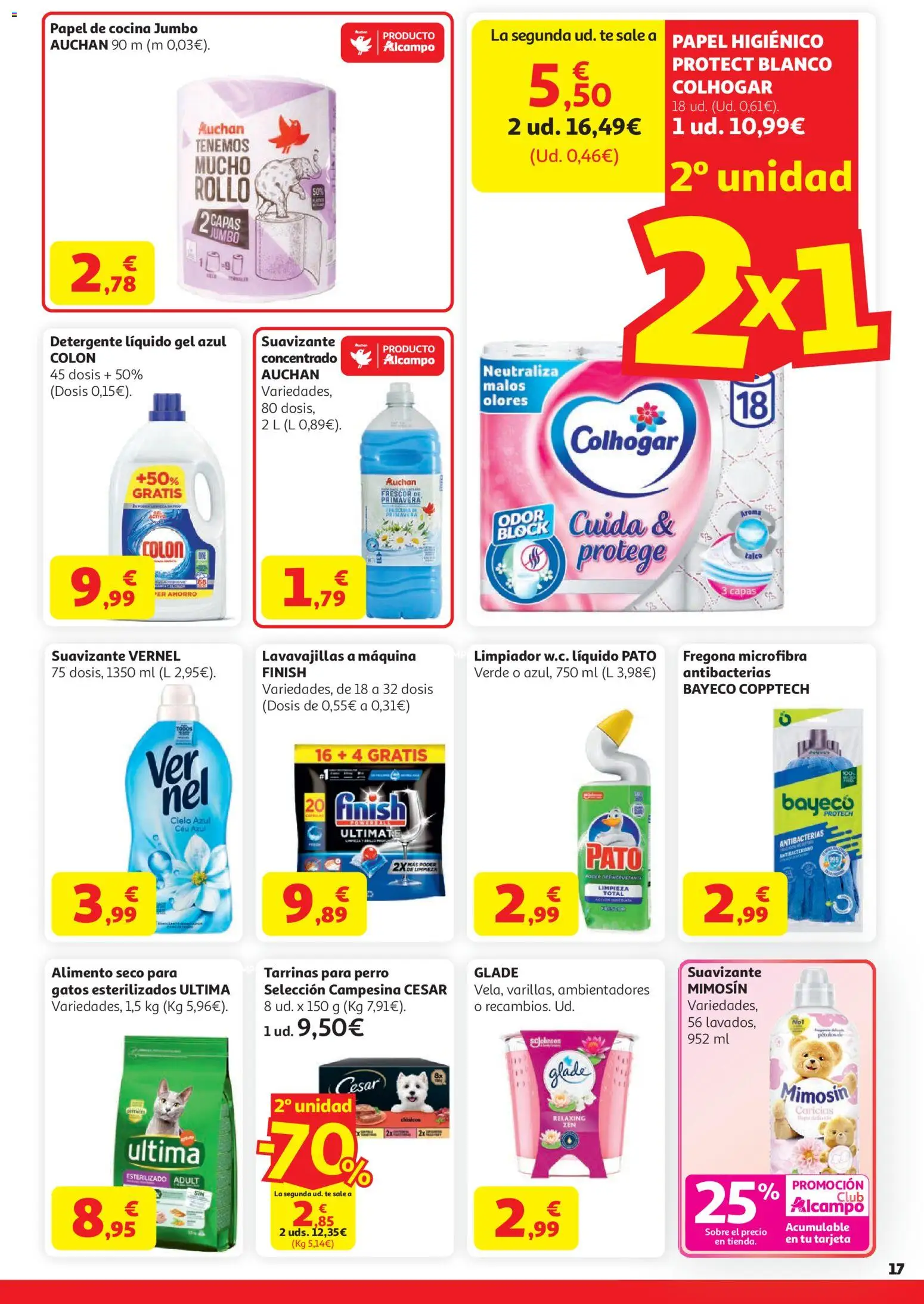 Alcampo HP Nacional │ válido desde el 07.04.2026 | Página: 17 | Productos: Papel higienico, Suavizante, Cocina, Lavavajillas
