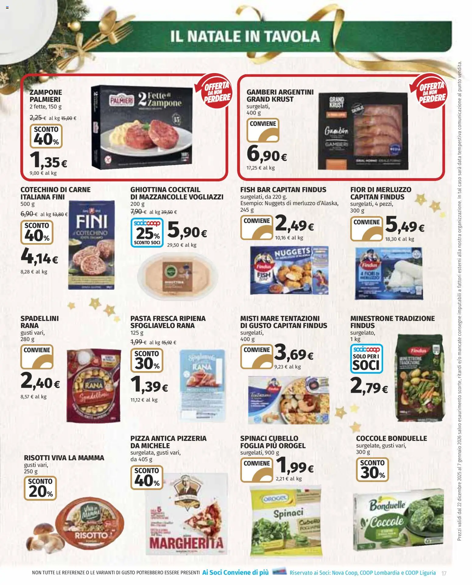 Volantino COOP del 22.12.2025 | Pagina: 17 | Prodotti: Minestrone, Gamberi, Spinaci, Data