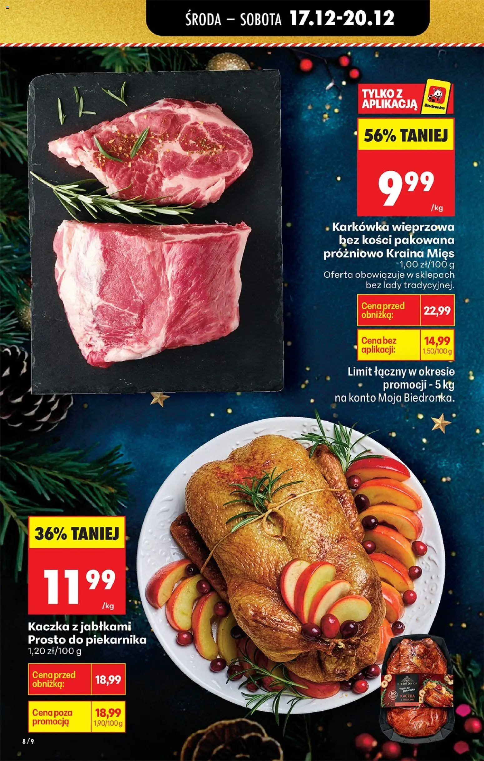 Biedronka gazetka - Oferta w tym tygodniu od 17.12.2025 | Strona: 14 | Produkty: Karkówka, Karkówka wieprzowa, Kraina mięs, Kaczka z jabłkami